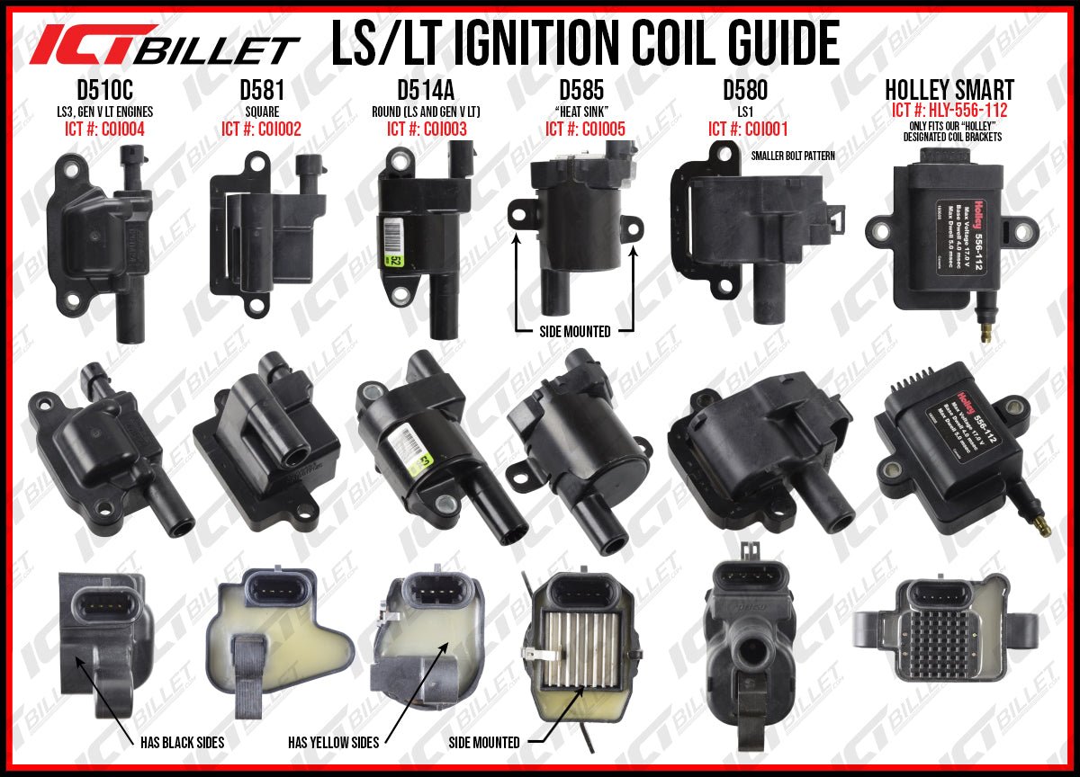 LS D510C D581 D514A D585 Ignition Coil Wire Adapters, Compatible with Holley Smart Ignition Coil - ICT Billet WAC0I41X8