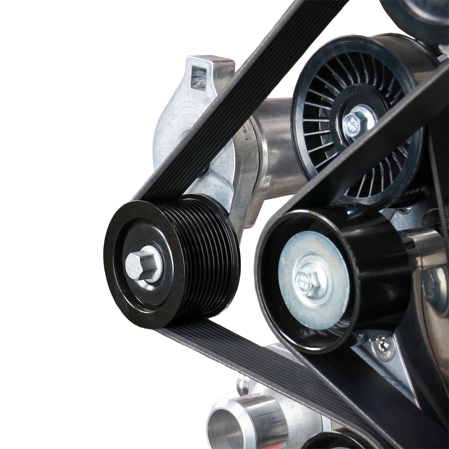LS Engine to Escalade V 10 Rib Idler and Belt Tensioner Brackets Kit - ICT Billet 551189-LS-ESV-KIT