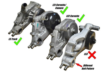 LS Water Pump To SBC Thermostat Housing Adapter Water Neck LS1 5.3L 4.8