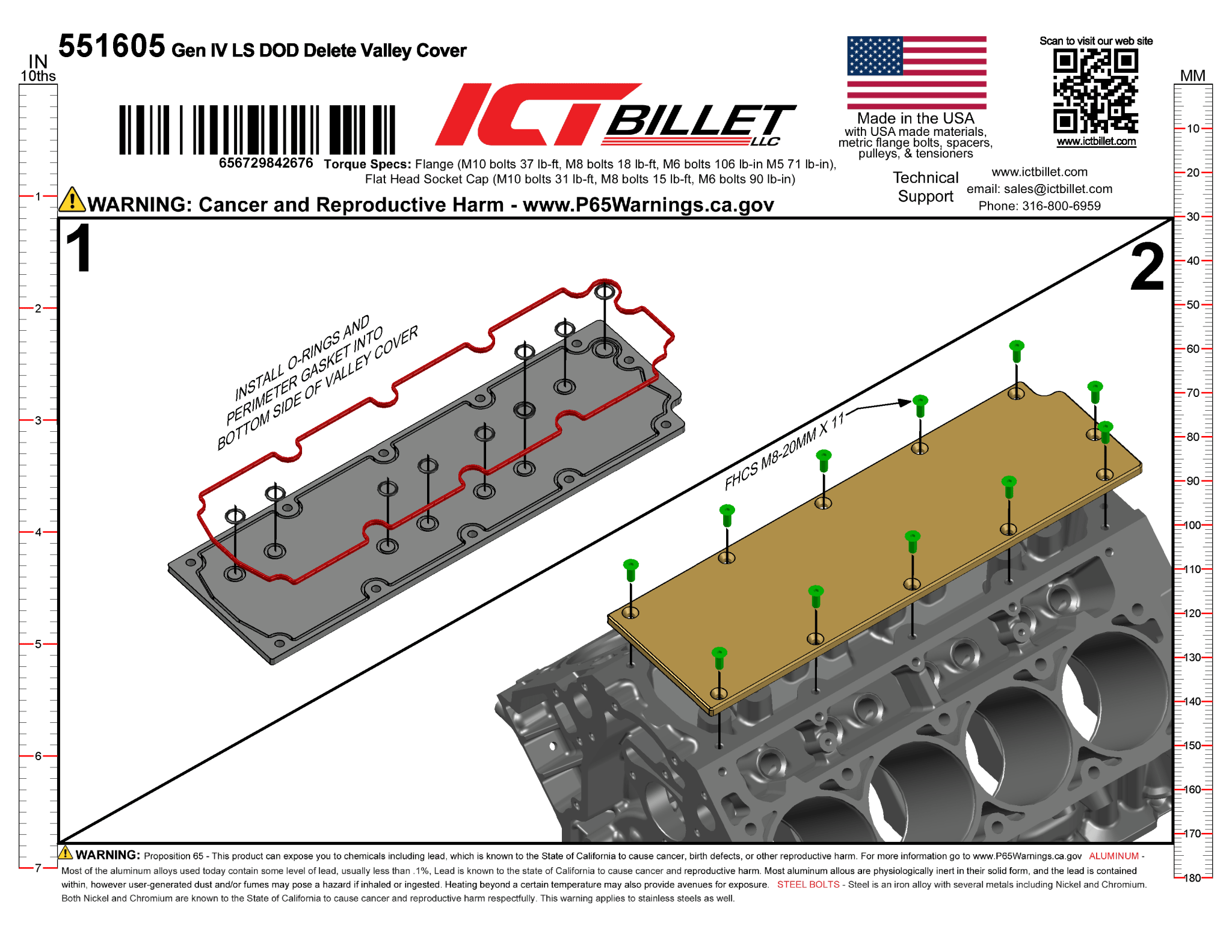 LS Gen 4 Valley Pan Cover Plate for DOD Delete O-ringed - ICT Billet 551605
