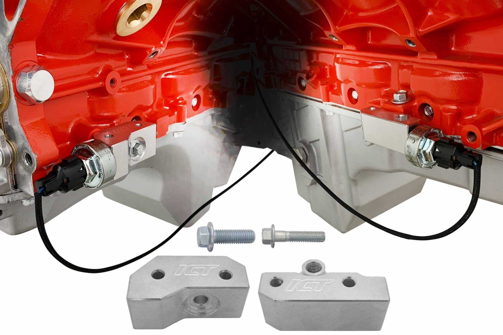 LS Gen III Knock Sensor Relocation Brackets - ICT Billet 551216-KN30