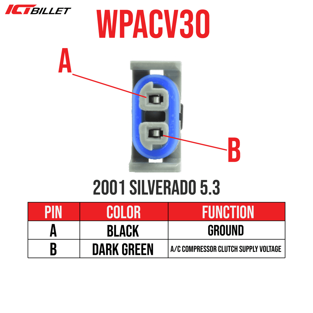 LS GM Vortec 2-Wire A/C Compressor R4 Female Connector Plug Pigtail ...