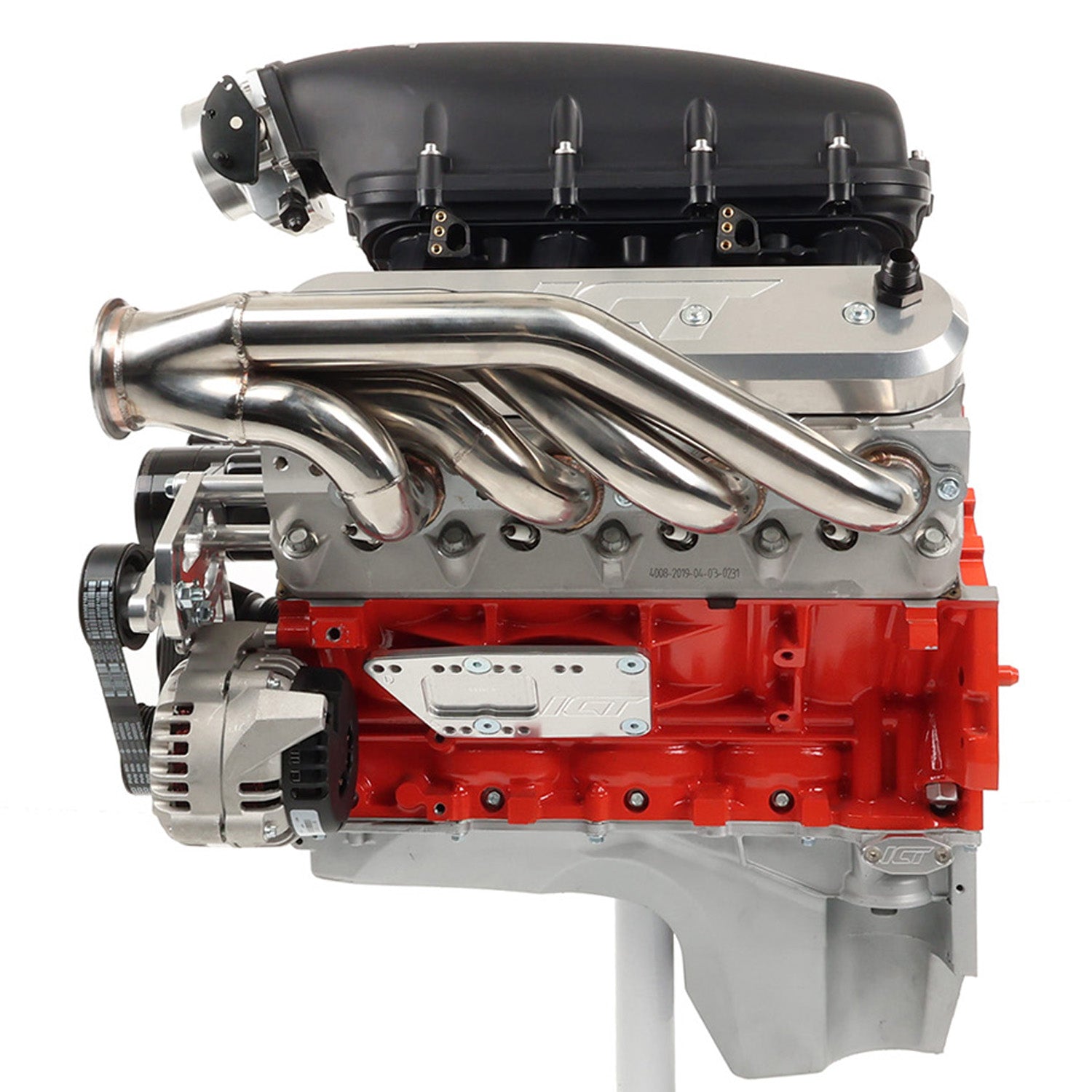 LS Low Mount Alternator Bracket for Electric Water Pump w/ Manual Tensioner - Corvette - ICT Billet 551667EWTN - 1