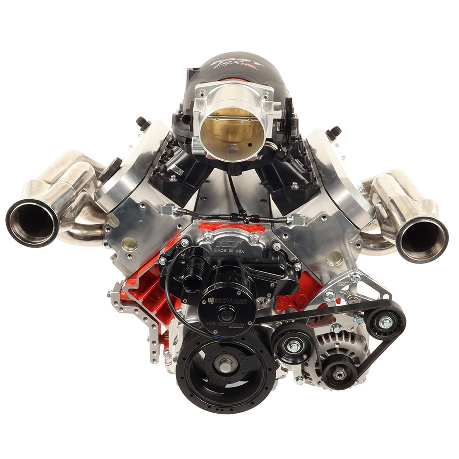 LS Low Mount Alternator Bracket for Electric Water Pump w/ Manual Tensioner - Corvette - ICT Billet 551667EWTN - 1