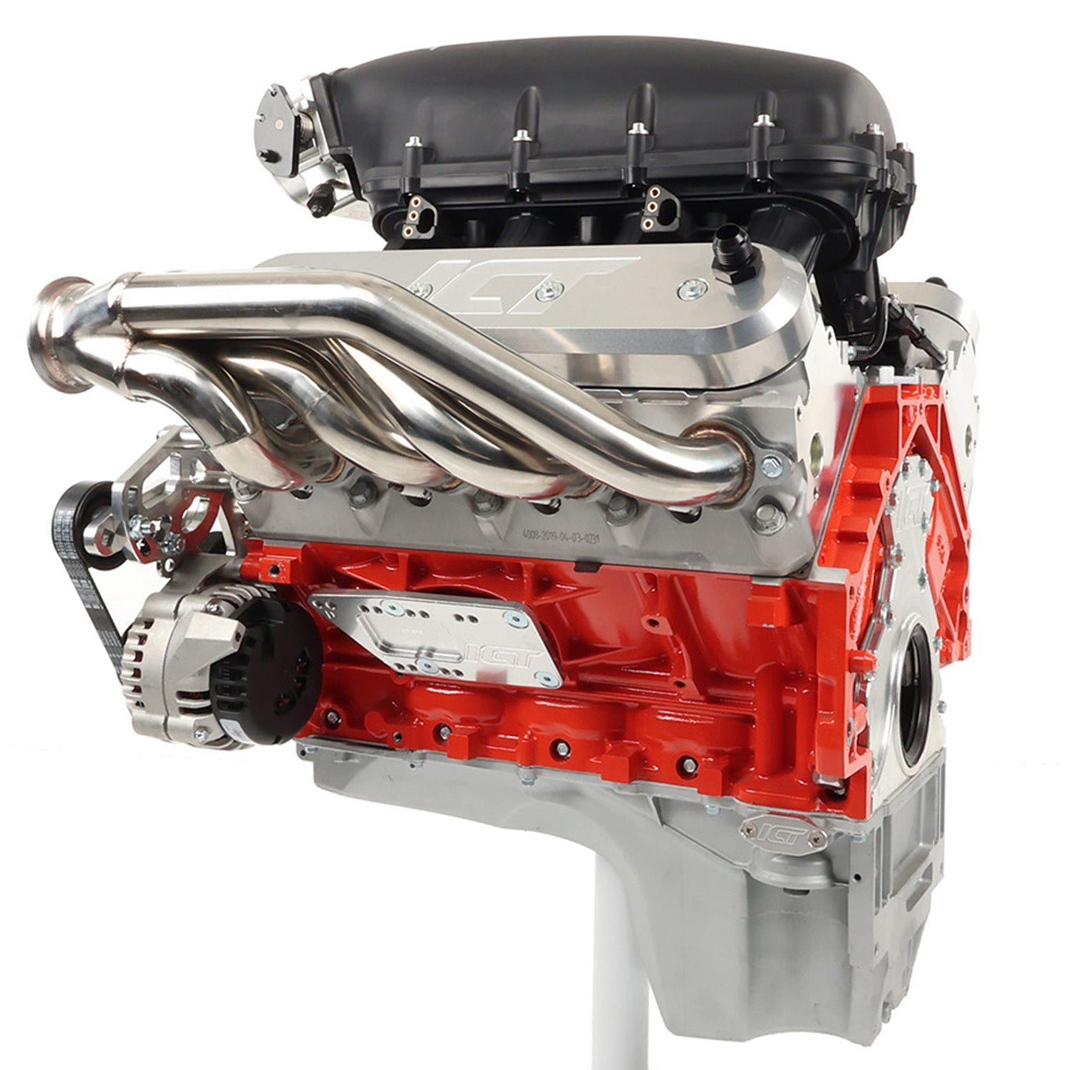 LS Low Mount Alternator Bracket for Electric Water Pump w/ Manual Tensioner - Corvette - ICT Billet 551667EWTN - 1