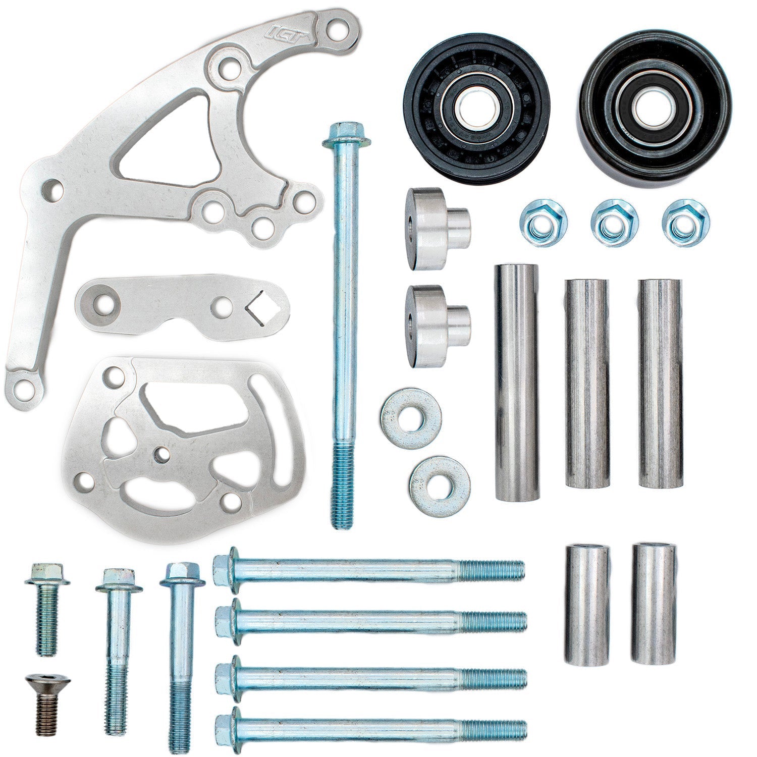 LS Low Mount Alternator Bracket for Electric Water Pump w/ Manual Tensioner - Truck - ICT Billet 551667EWTN-3