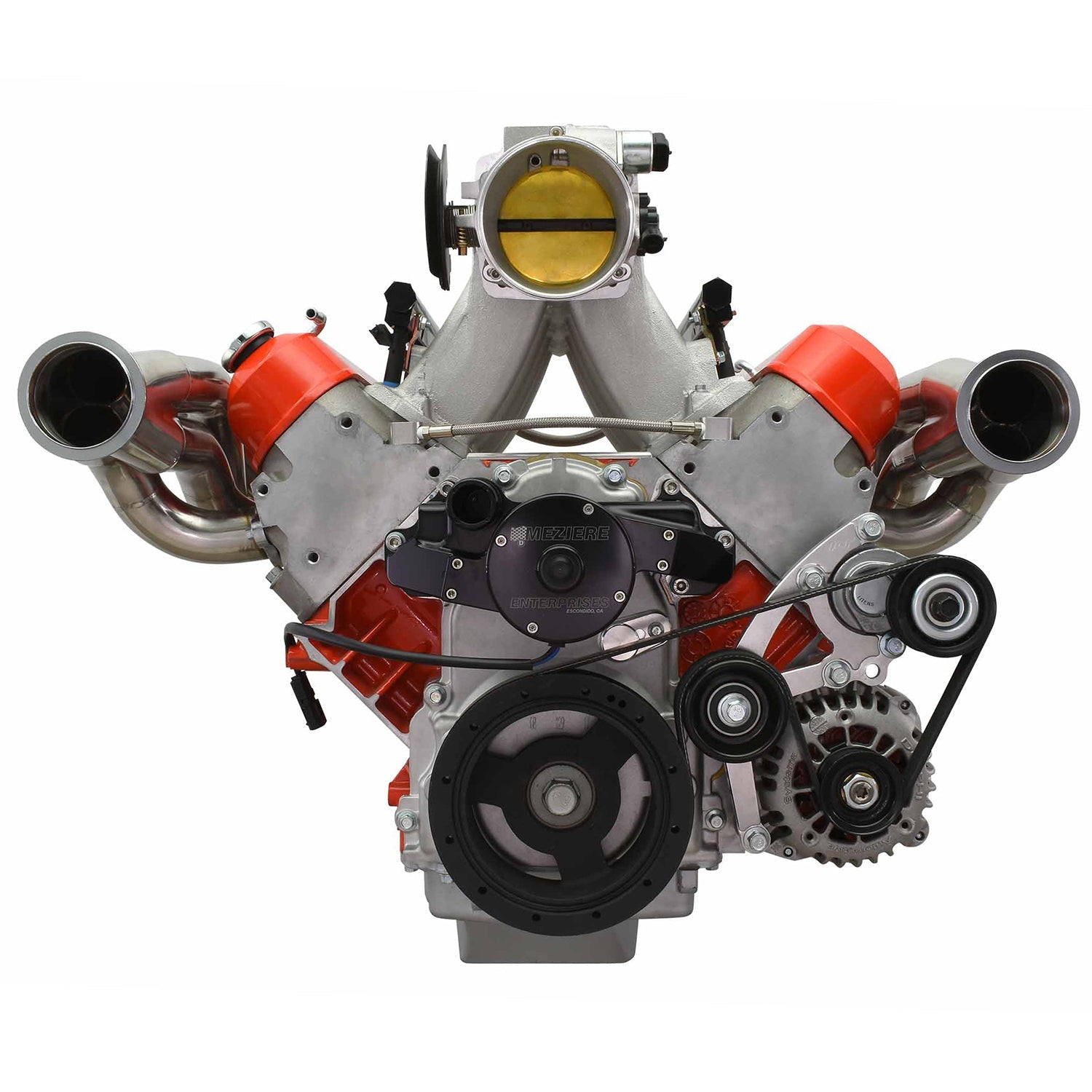 LS Low Mount Alternator Bracket for Electric Water Pump w/ Tensioner Compatible with Corvette - ICT Billet 551667EWP-1