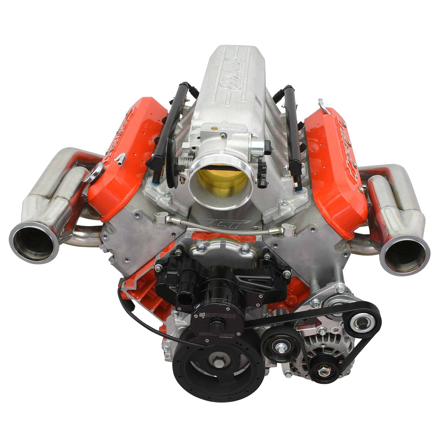 LS Low Mount Alternator Bracket for Electric Water Pump w/ Tensioner Compatible with Corvette - ICT Billet 551667EWP-1