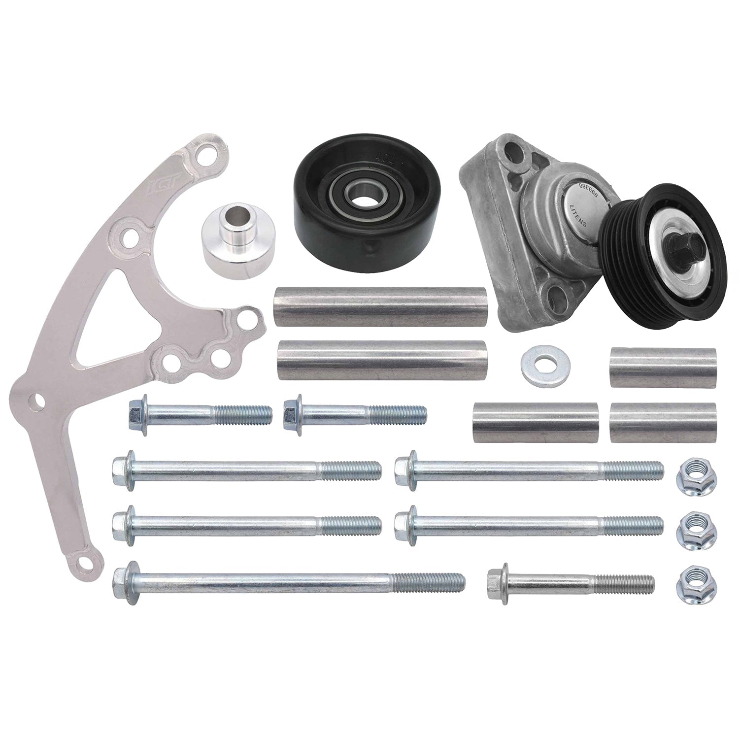 LS Low Mount Alternator Bracket for Electric Water Pump w/ Tensioner - Truck - ICT Billet 551667EWP-3