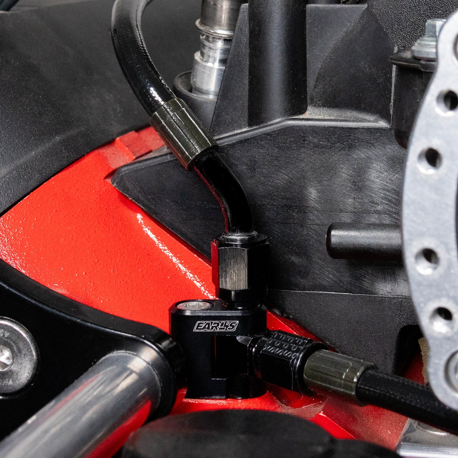 LS Low Profile Intake Cylinder Head Coolant Steam 4 Port Crossover Hose Kit - ICT Billet HS-LS01-4P