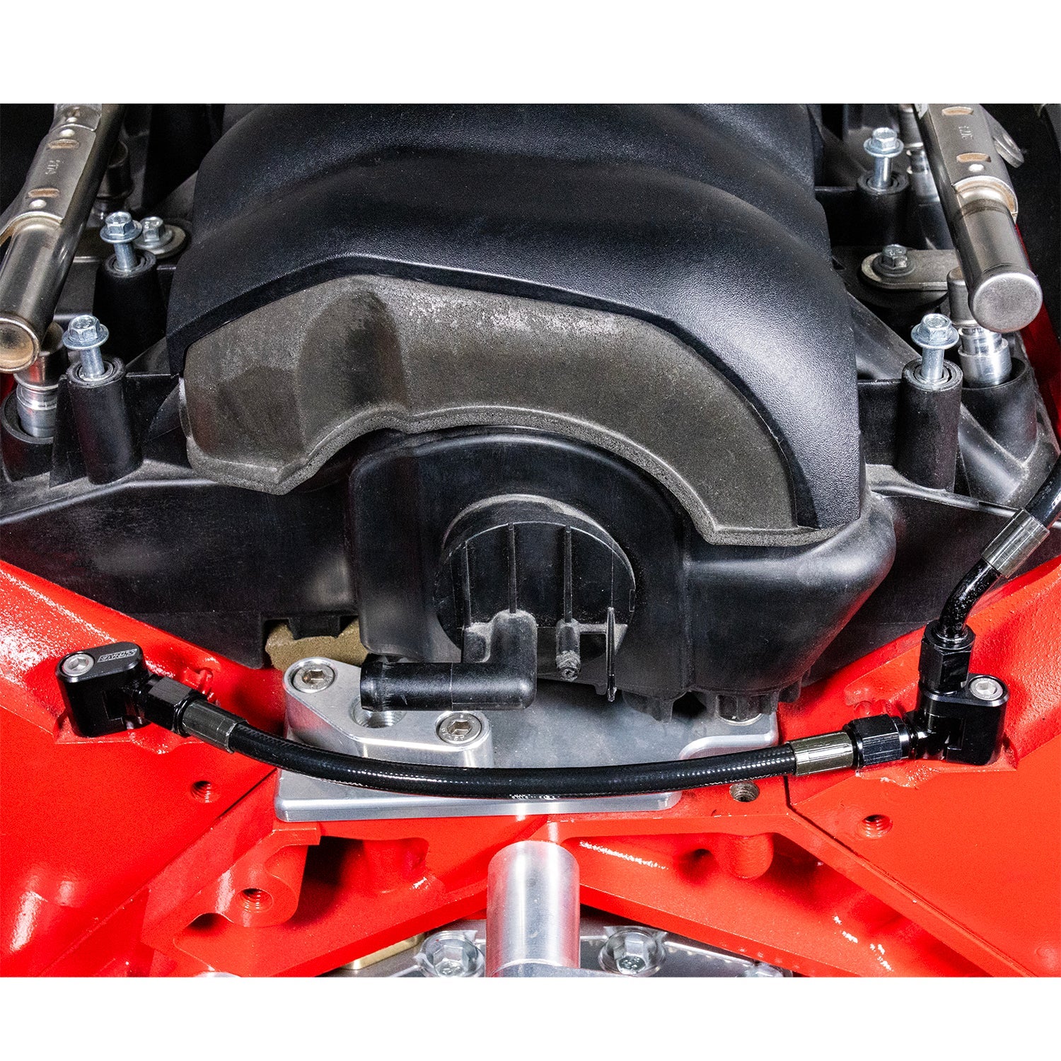 LS Low Profile Intake Cylinder Head Coolant Steam 4 Port Crossover Hose Kit - ICT Billet HS-LS01-4P