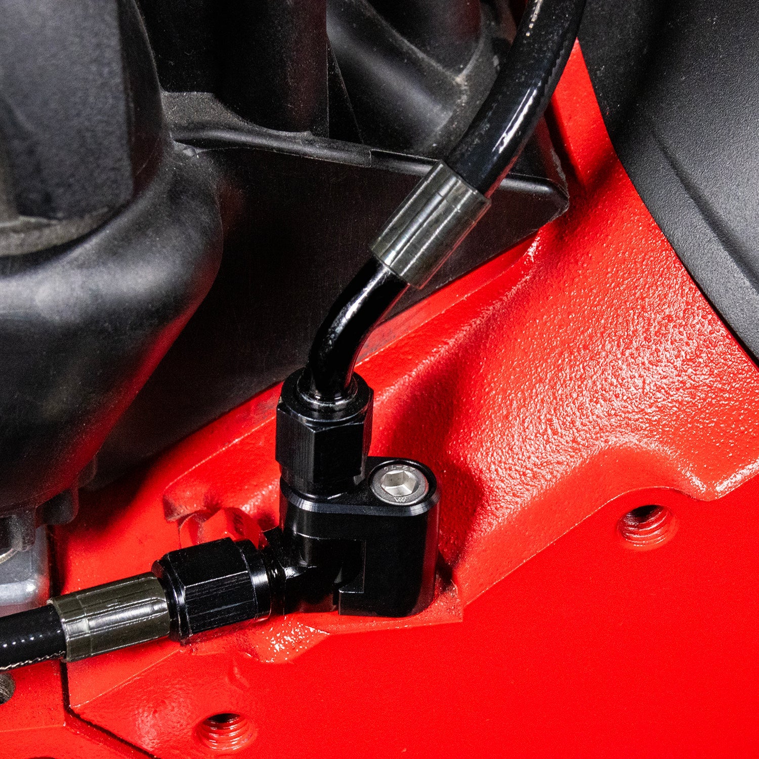 LS Low Profile Intake Cylinder Head Coolant Steam 4 Port Crossover Hose Kit - ICT Billet HS-LS01-4P