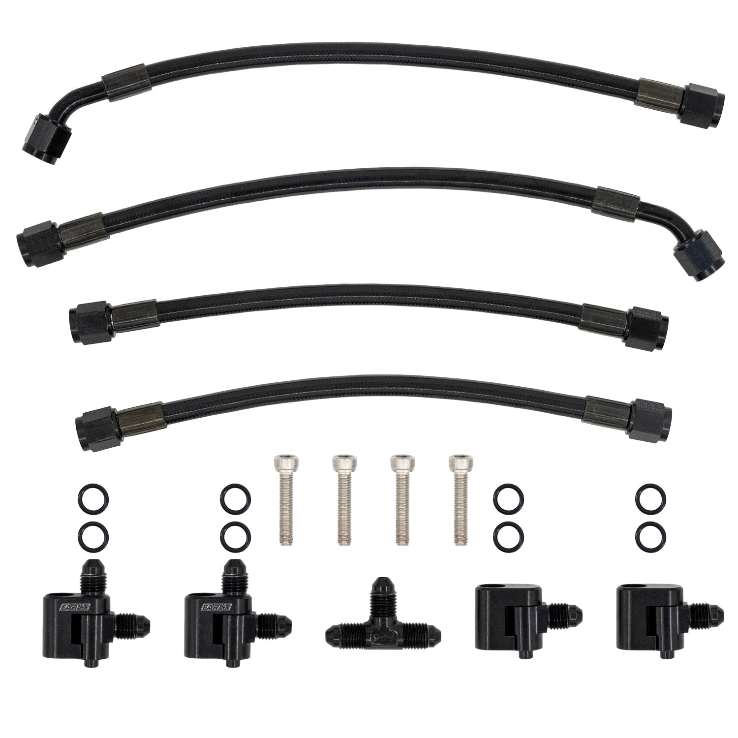 LS Low Profile Intake Cylinder Head Coolant Steam 4 Port Crossover Hose Kit - ICT Billet HS - LS01 - 4P