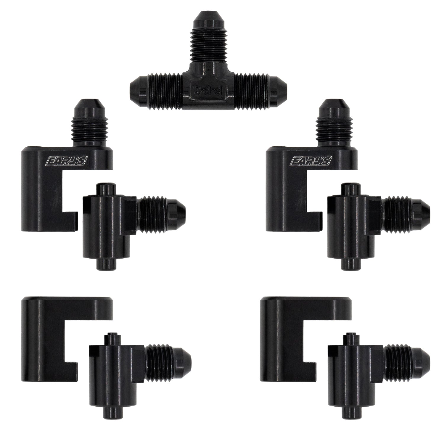 LS Low Profile Intake Cylinder Head Coolant Steam 4 Port Crossover Hose Kit - ICT Billet HS-LS01-4P