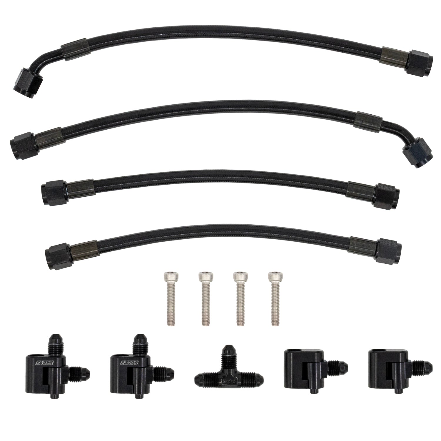 LS Low Profile Intake Cylinder Head Coolant Steam 4 Port Crossover Hose Kit - ICT Billet HS-LS01-4P