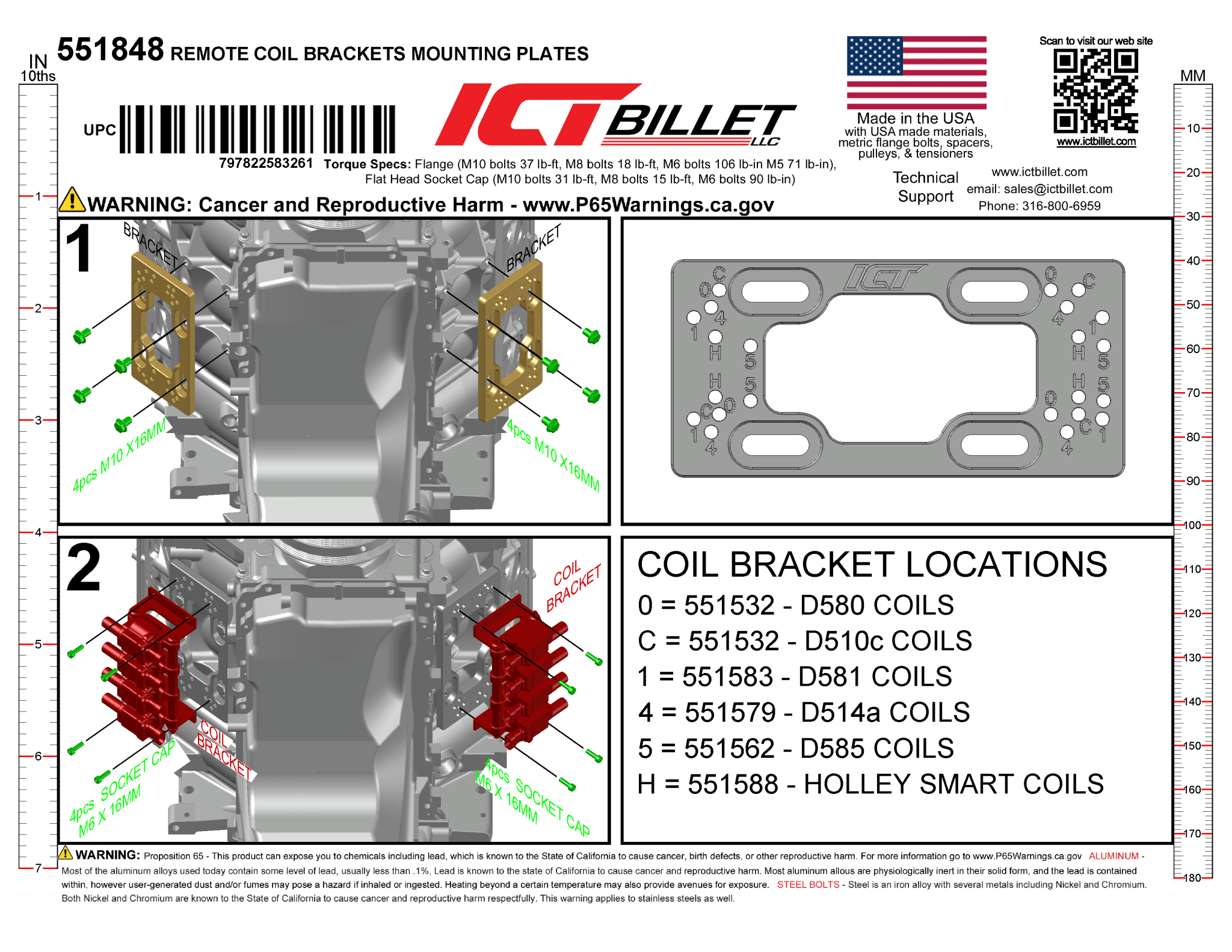 LS Mounting Base Plates (for Remote Coil Brackets on Engine Block) LS1 LS3 LSX - ICT Billet 551848