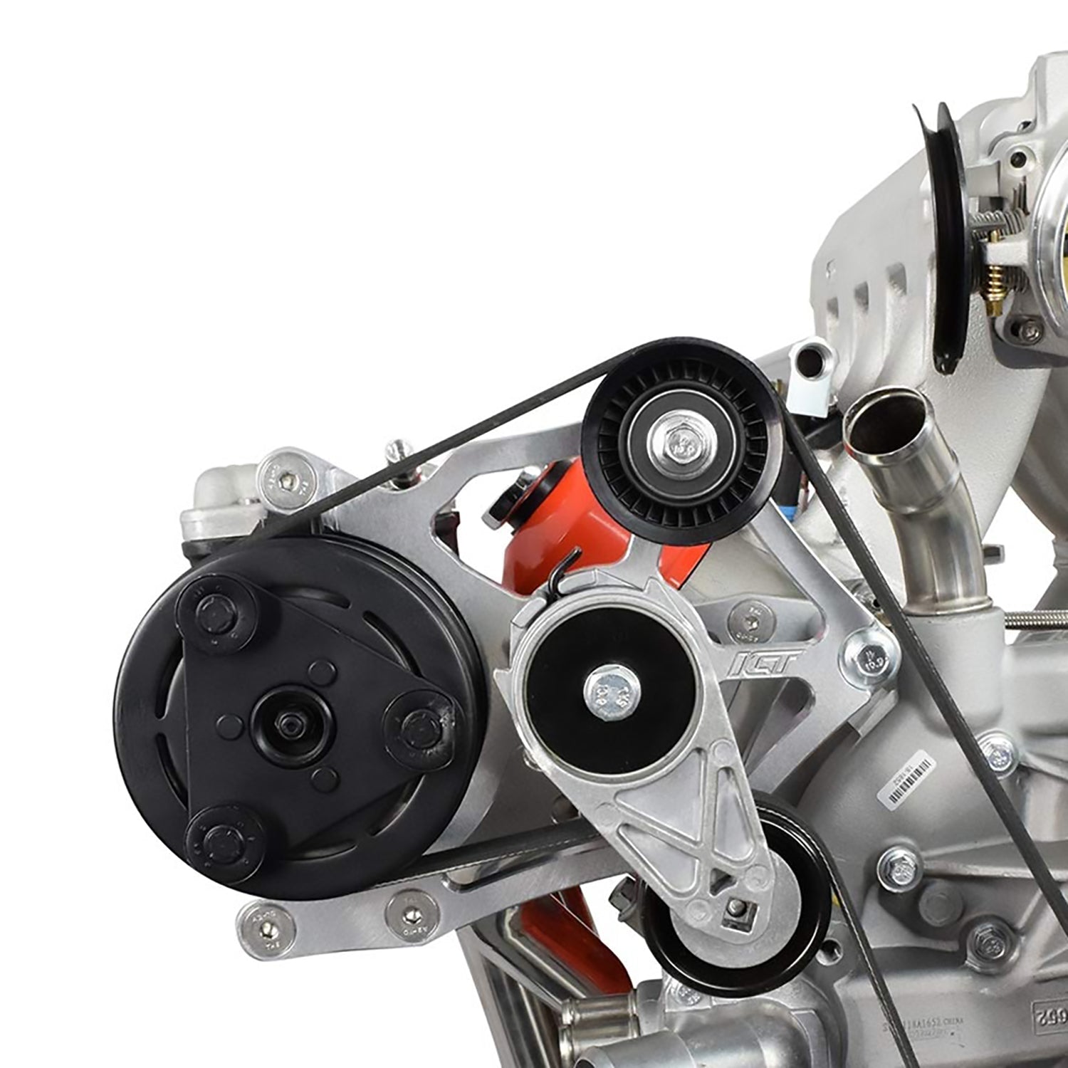 LS OEM Fox Body A/C Compressor Alternator Power Steering Bracket Swap Mustang AC - ICT Billet 551795-3