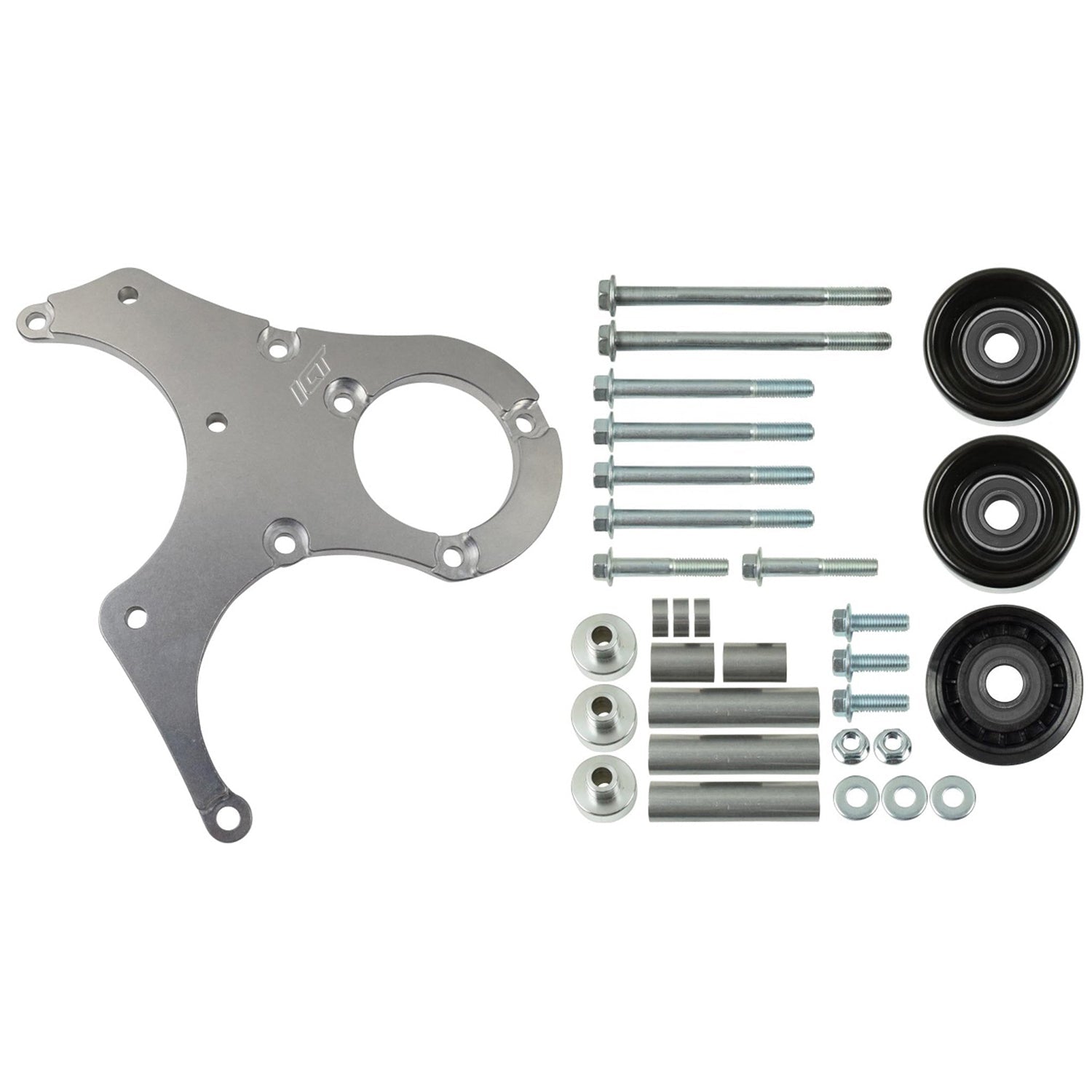 LS OEM Fox Body A/C Compressor Alternator Power Steering Bracket Swap Mustang AC - ICT Billet 551795-3