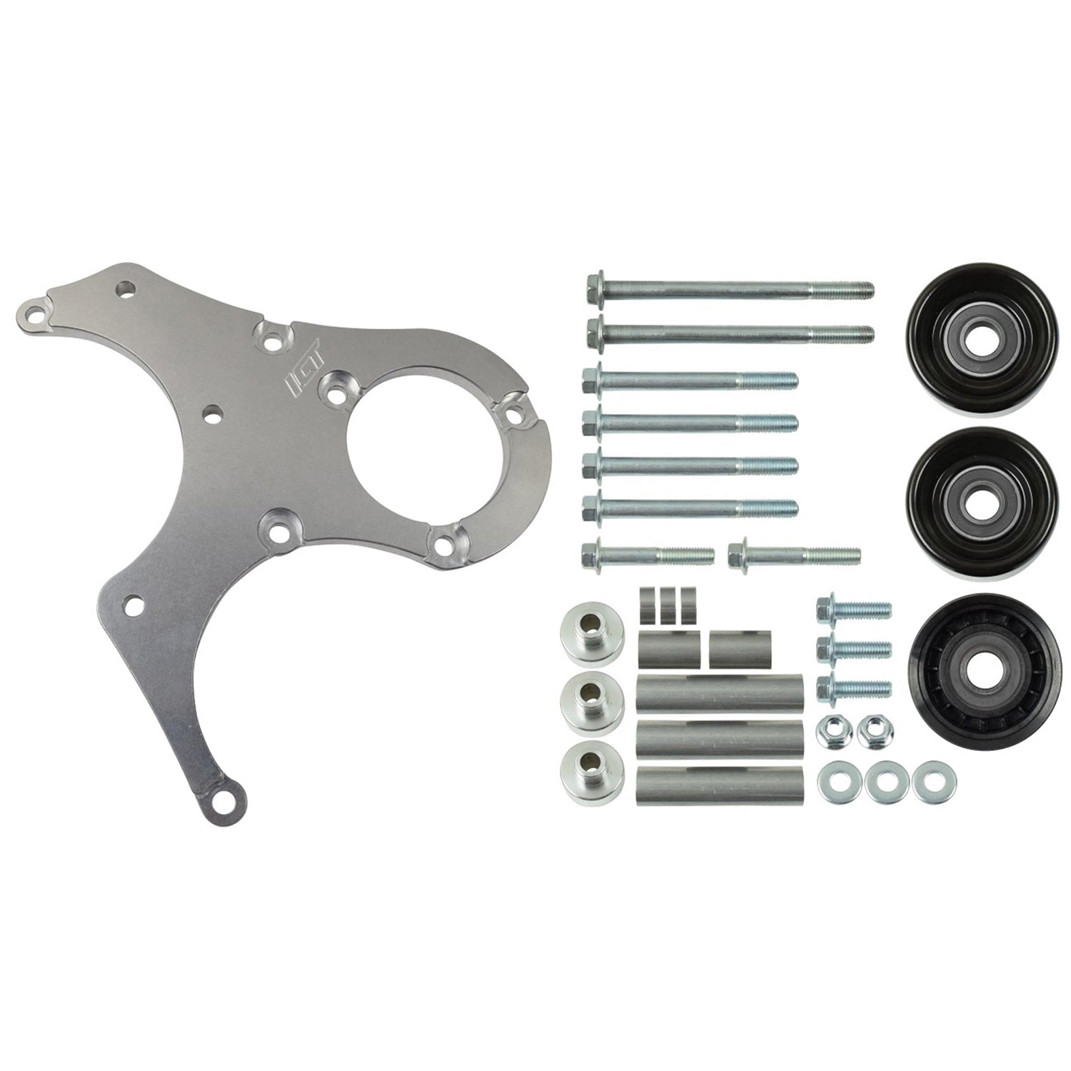LS OEM Fox Body A/C Compressor Alternator Power Steering Bracket Swap Mustang AC - ICT Billet 551795-2