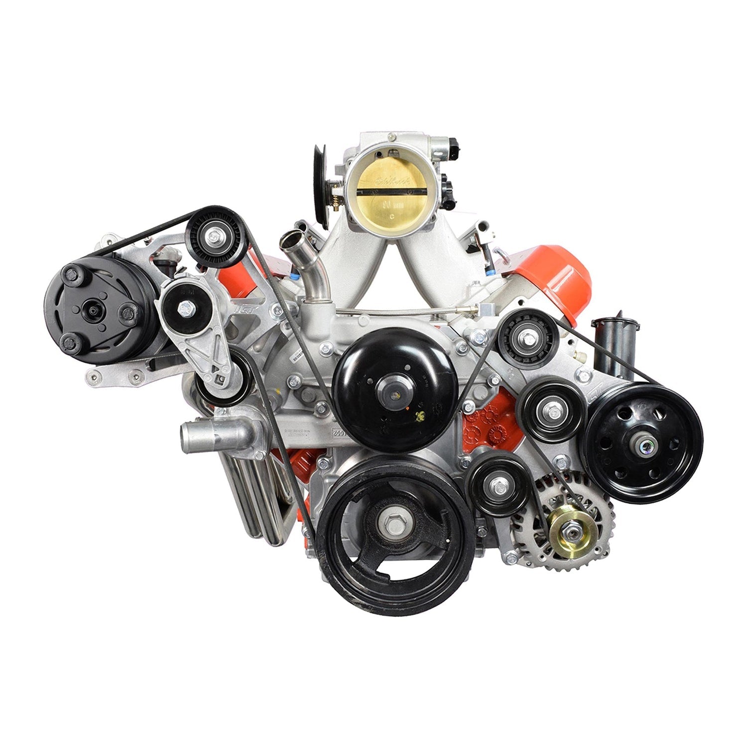 LS OEM Fox Body A/C Compressor Alternator Power Steering Bracket Swap Mustang AC - ICT Billet 551795-3