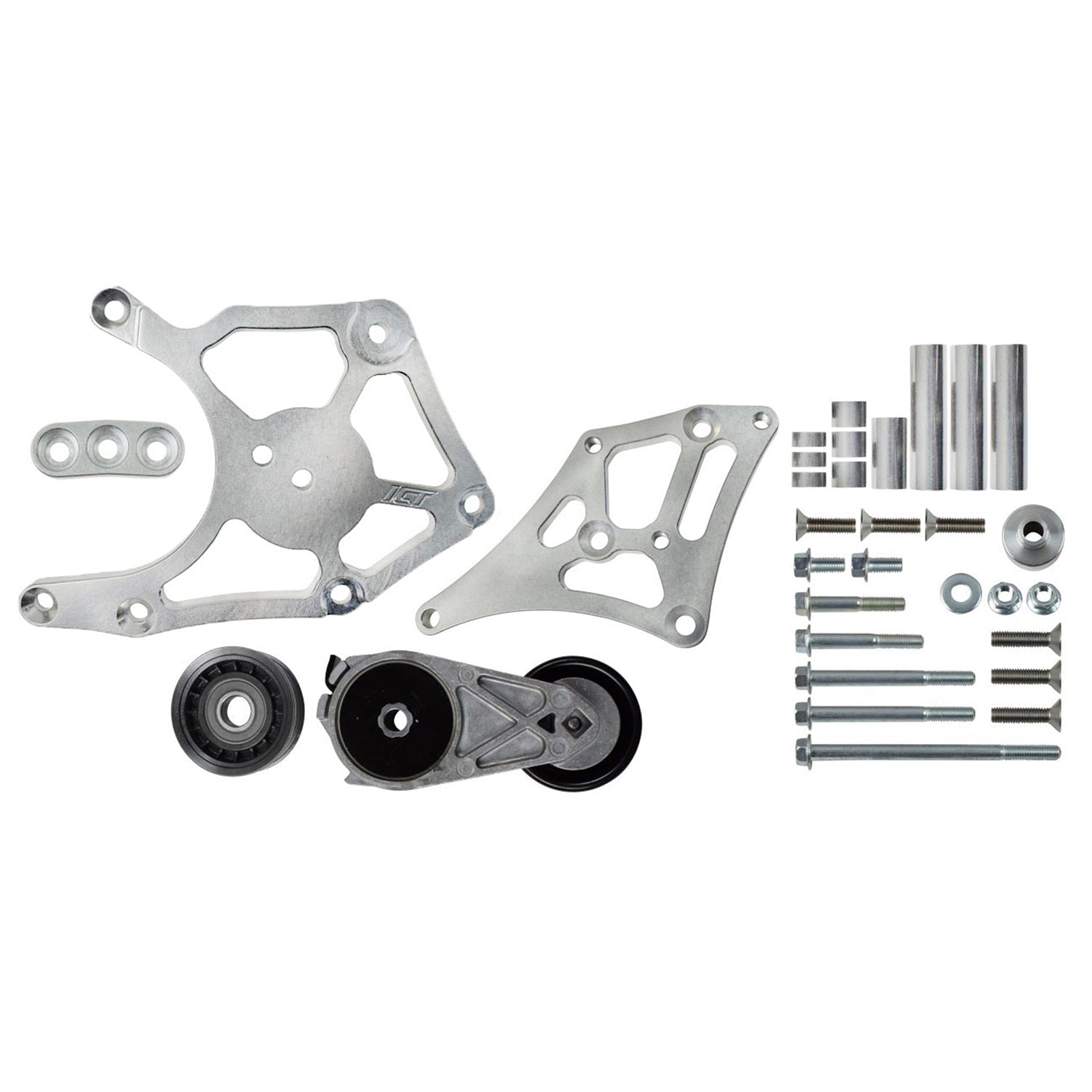 LS OEM Fox Body A/C Compressor Alternator Power Steering Bracket Swap Mustang AC - ICT Billet 551795-2