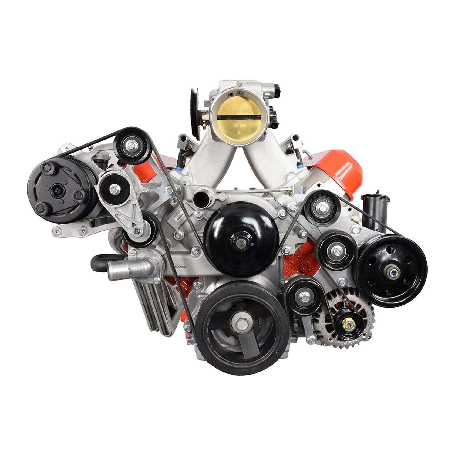LS OEM Fox Body A/C Compressor Alternator Power Steering Bracket Swap Mustang AC - ICT Billet 551795-2