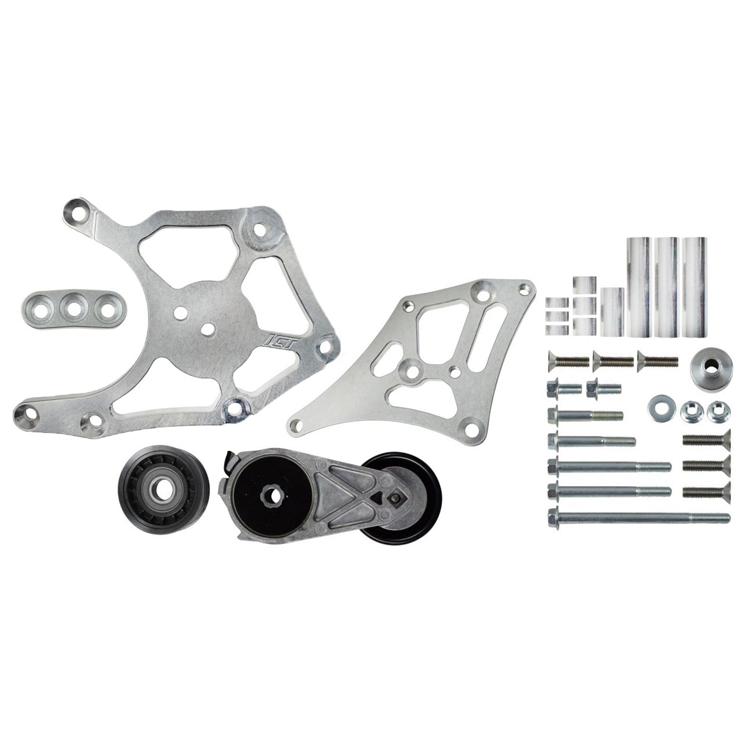 LS OEM Fox Body A/C Compressor Alternator Power Steering Bracket Swap Mustang AC - ICT Billet 551795-3