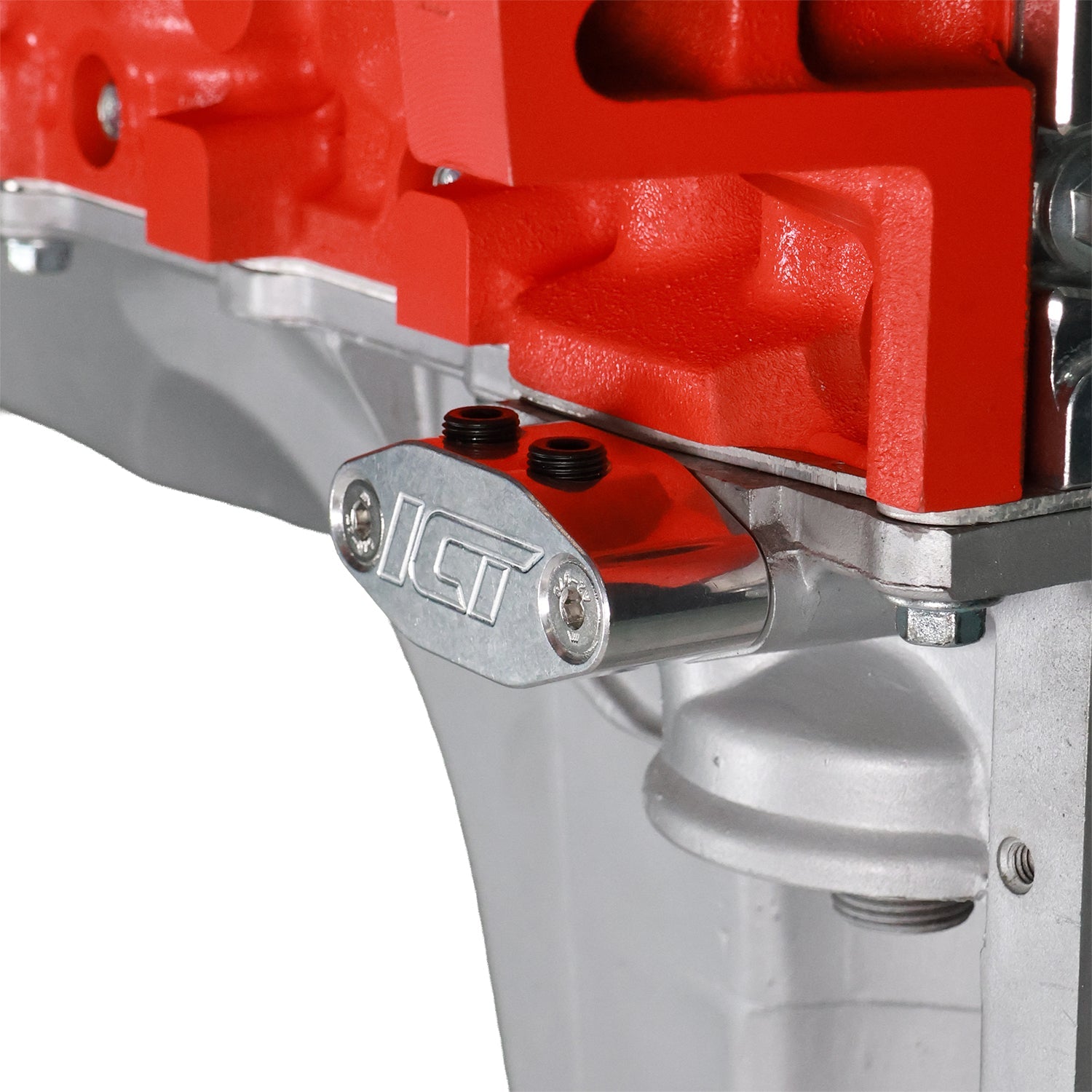 LS Oil Cooler Delete Plate w/ Dual 1/8" 90° - ICT Billet 551533