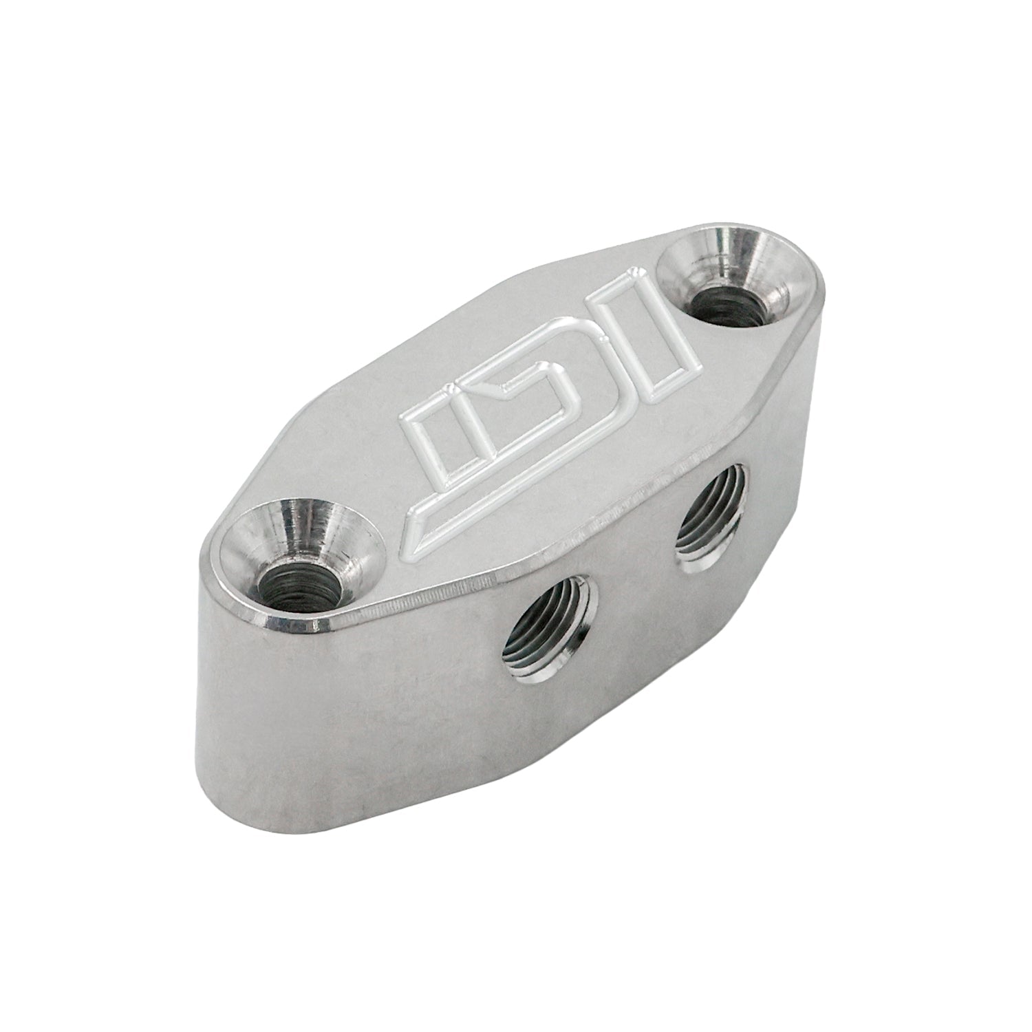 LS Oil Cooler Delete Plate w/ M16 & Dual 1/8" 90° - ICT Billet 551541