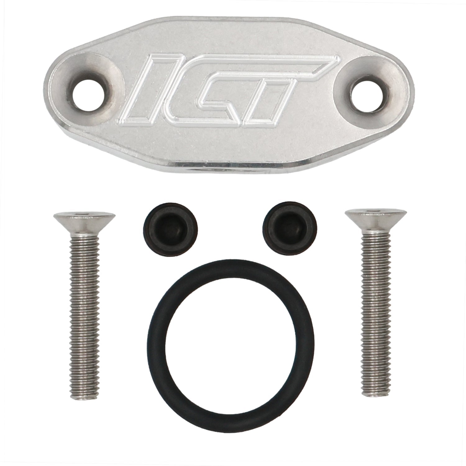 LS Oil Cooler Delete Plate w/ M16 & Dual 1/8" 90° - ICT Billet 551541