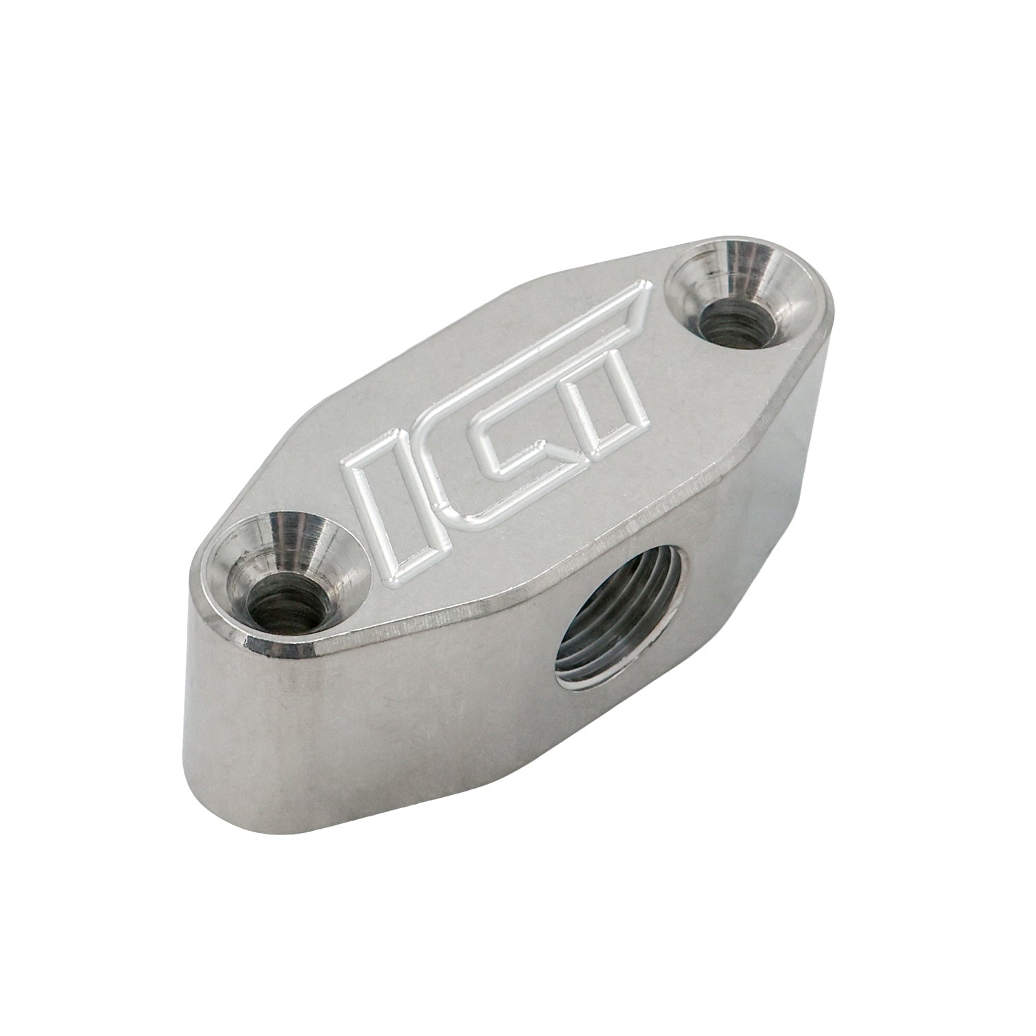 LS Oil Cooler Delete Plate w/ M16 & Dual 1/8" 90° - ICT Billet 551541