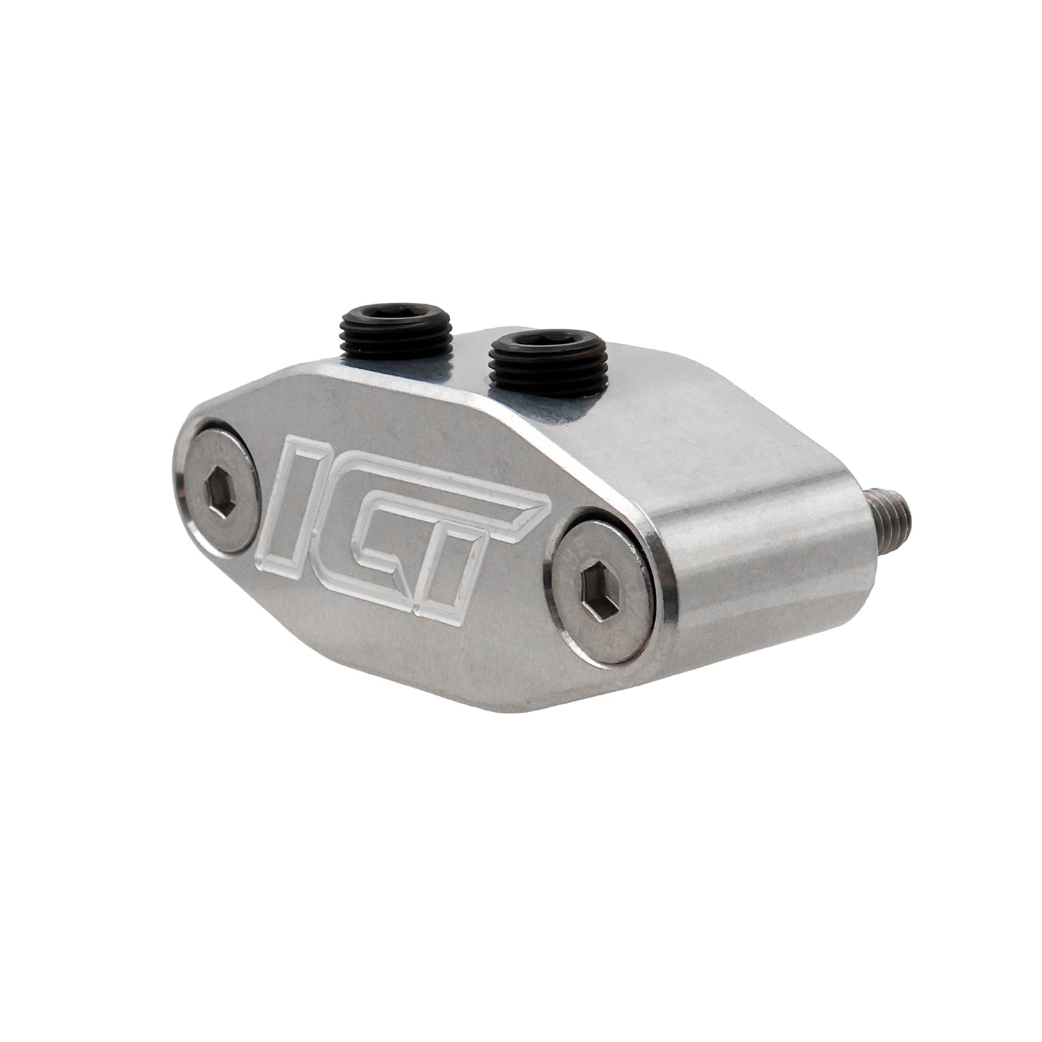 LS Oil Cooler Delete Plate w/ M16 & Dual 1/8" 90° - ICT Billet 551541