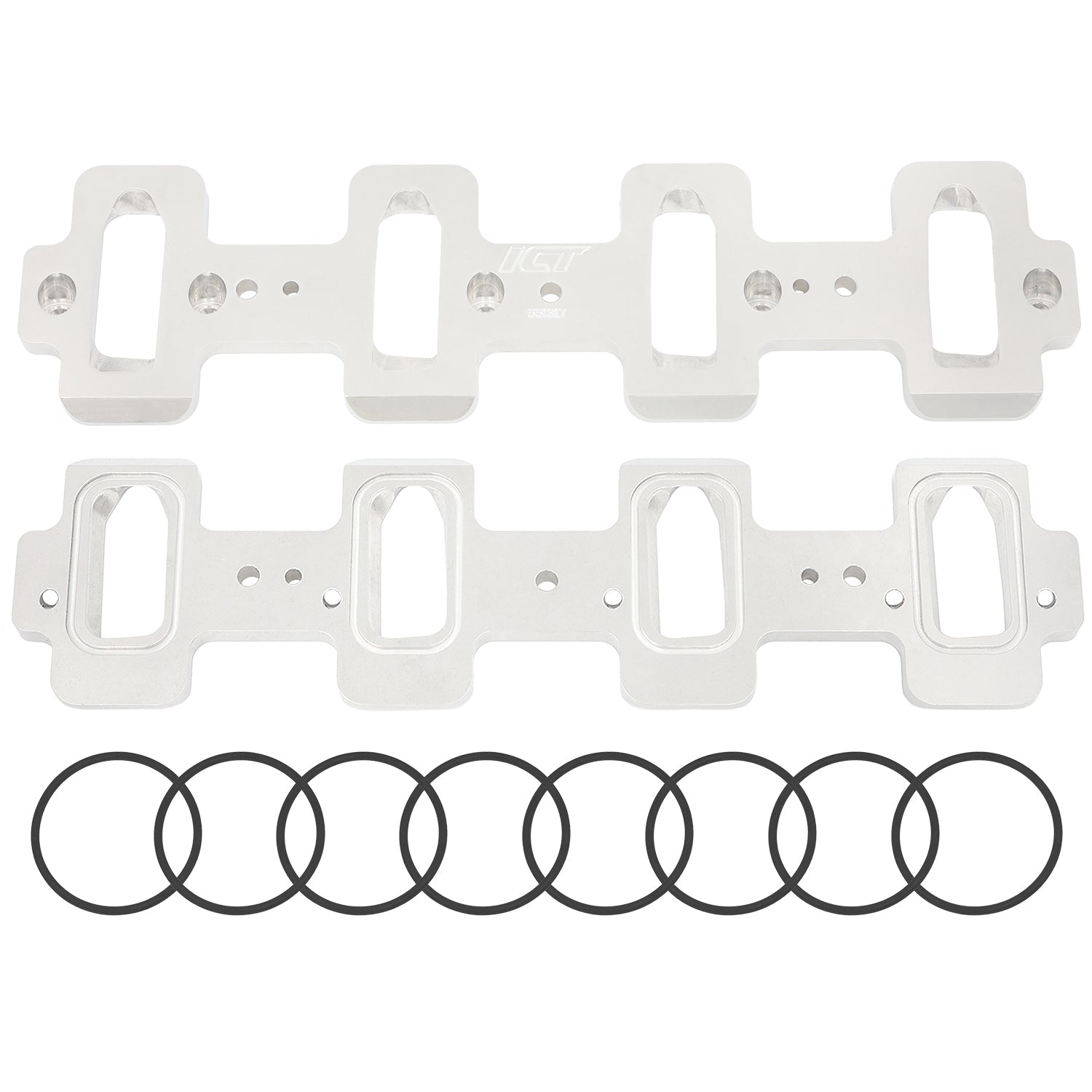 LS Rectangle Port Cylinder Head to Cathedral Intake Adapters - ICT Billet 551317