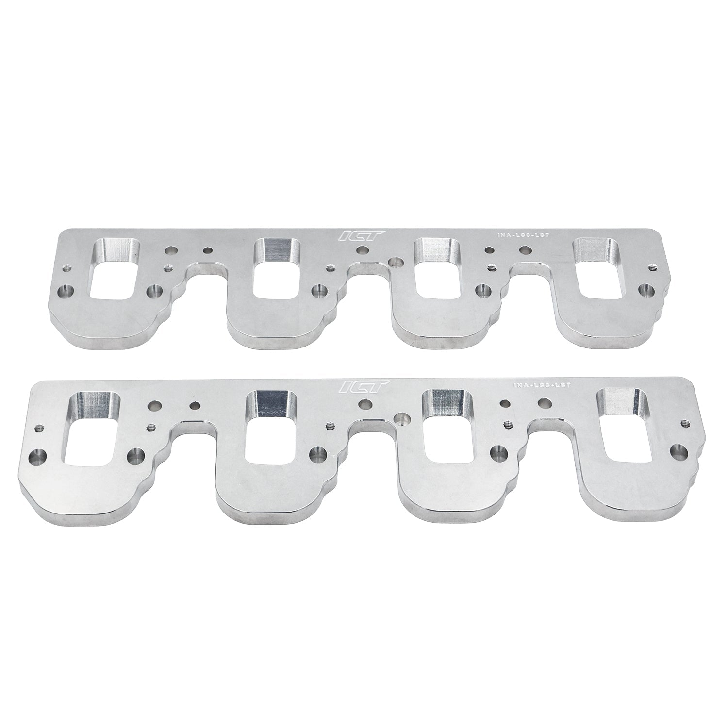 LS Rectangle Port Cylinder Head to LS7 Intake Manifold Adapter Plates - ICT Billet INA-LS3-LS7