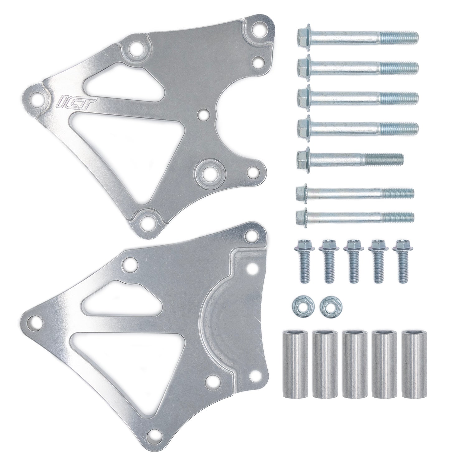 LS Saginaw Type - 2 Power Steering Pump Bracket Kit for Corvette Spacing - ICT Billet 551193LS0 - 1