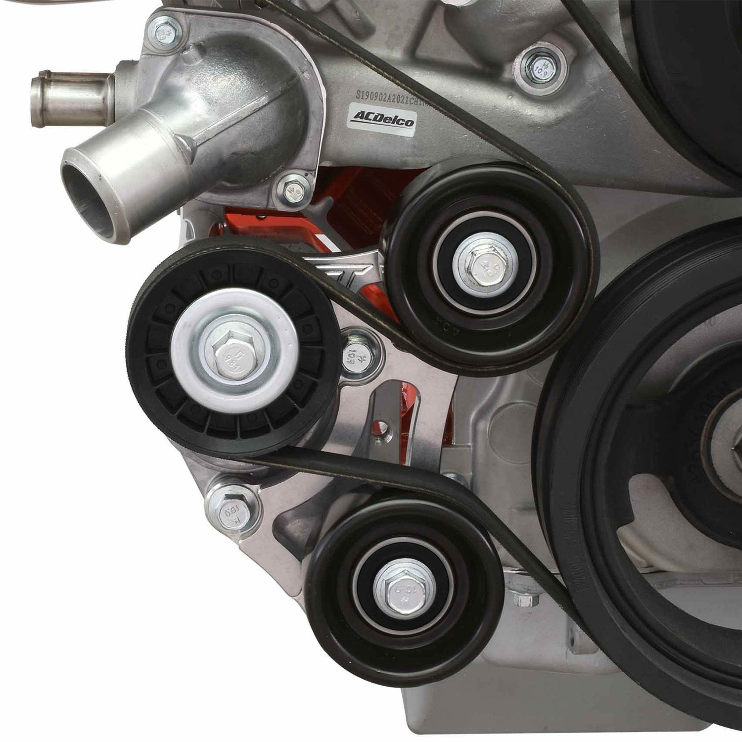 LS Sanden 7176 A/C Compressor Bracket Kit Tight Fit w/ Low Mount Tensioner LQ4 L33 AC Turbo - ICT Billet 551137-LS71-3