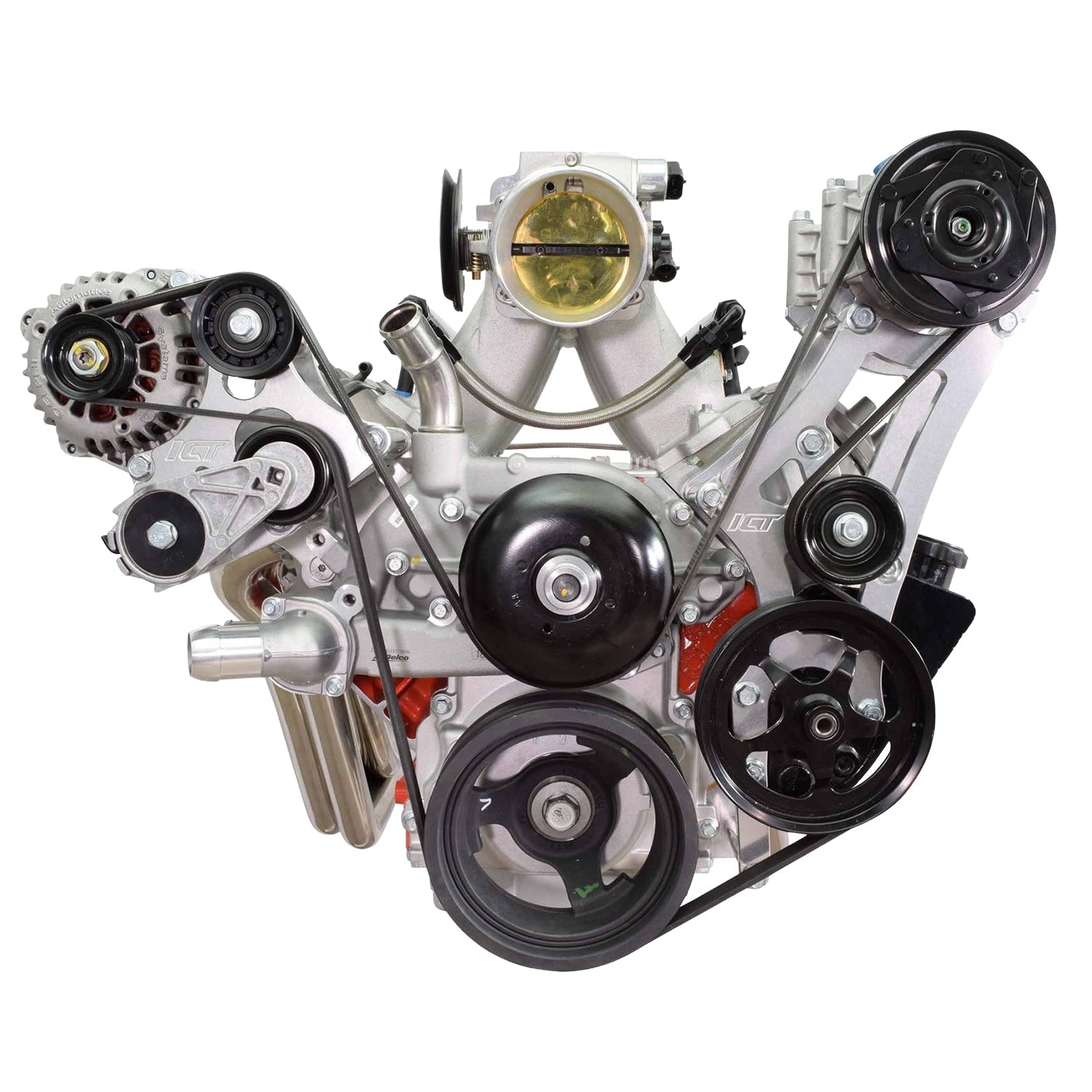 LS Swap 96-98 Vortec Truck HT6 A/C Compressor Power Steering Bracket LS1 LS3 LSX - ICT Billet 551127-3