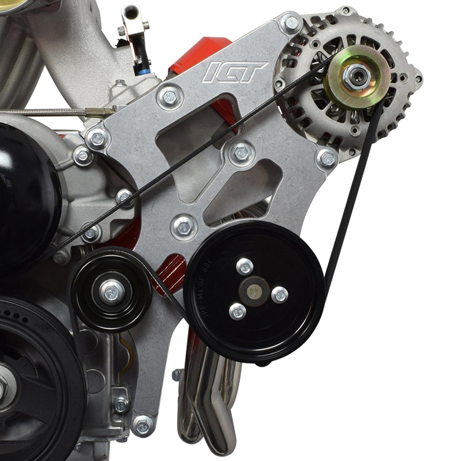 LS Swap Alternator & Power Steering Bracket Kit Camaro LS1 GTO LS2 Compatible with BMW 330i E46 - ICT Billet 551796-2