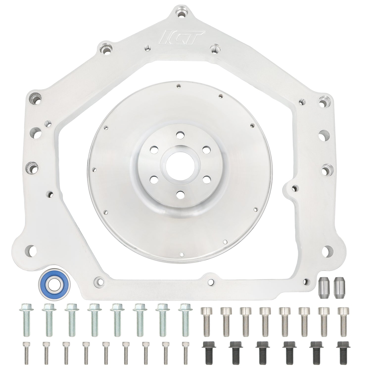 LS to Graziano Transaxle Transmission Bellhousing Adapter and Flywheel - ICT Billet 551098 - LMB01