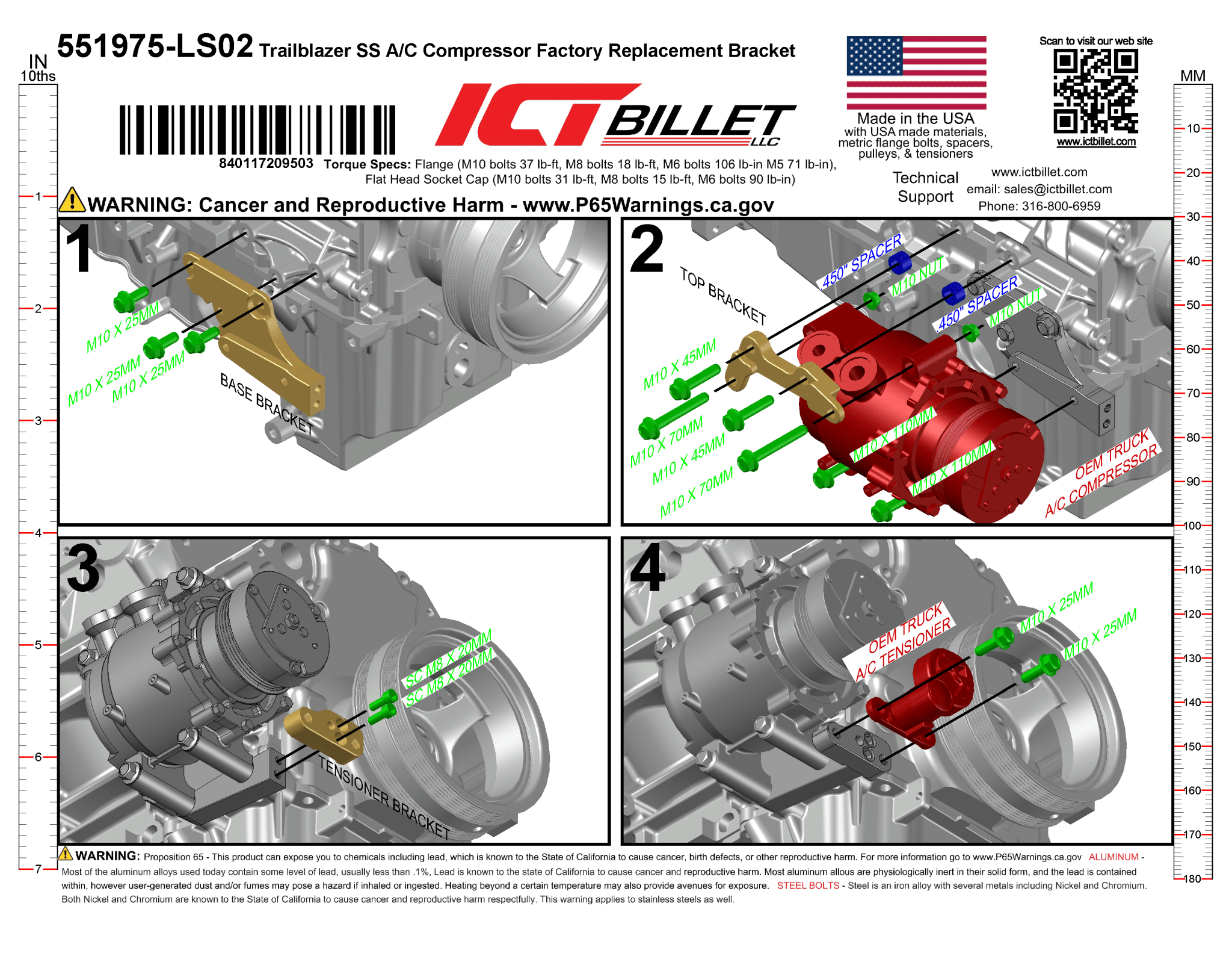 LS Trailblazer - A/C Compressor Bracket - ICT Billet 551975-LS02