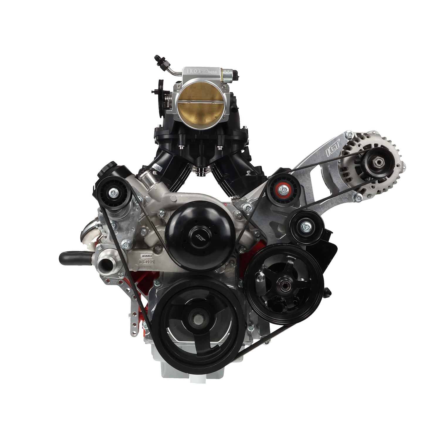 LS Truck Alternator and Power Steering Kit Driver Side with Extra Alternator Clearance - ICT Billet 551519XL - 3