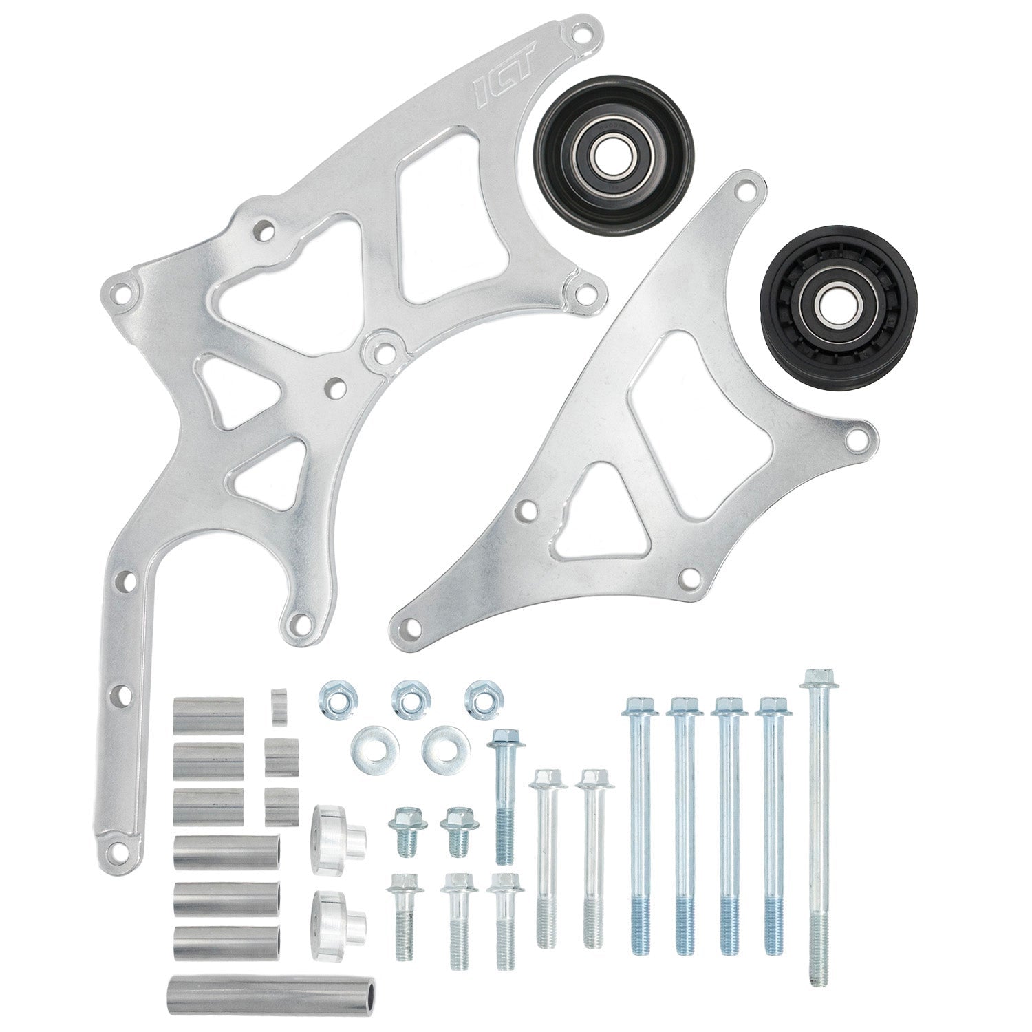 LS Truck Alternator and Power Steering Kit Driver Side with Extra Alternator Clearance - ICT Billet 551519XL-3