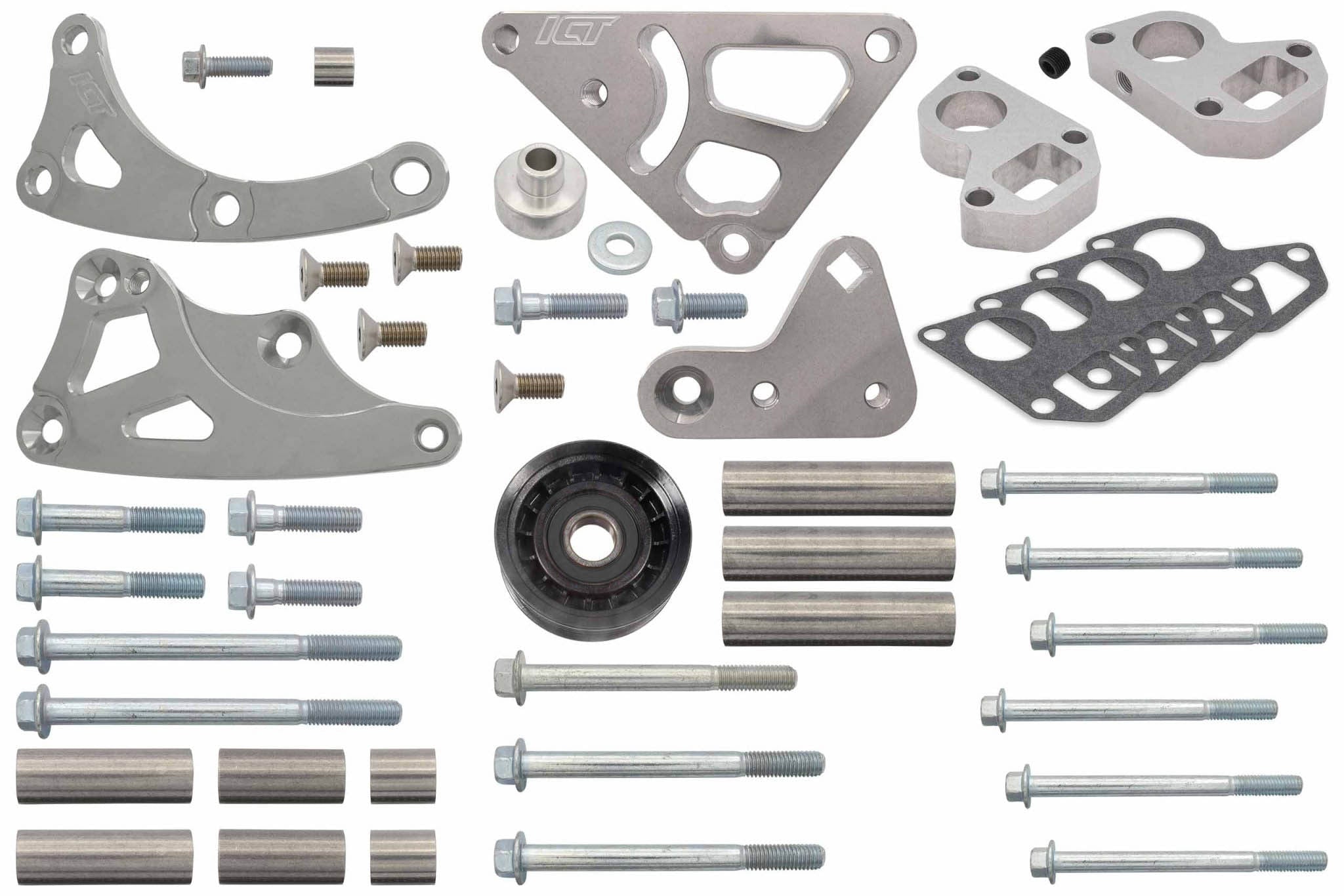 LS Truck - Alternator & Belt Tensioner Relocation Bracket Turbo LSX (uses LS1 WP) - ICT Billet 551573LS0WP-3