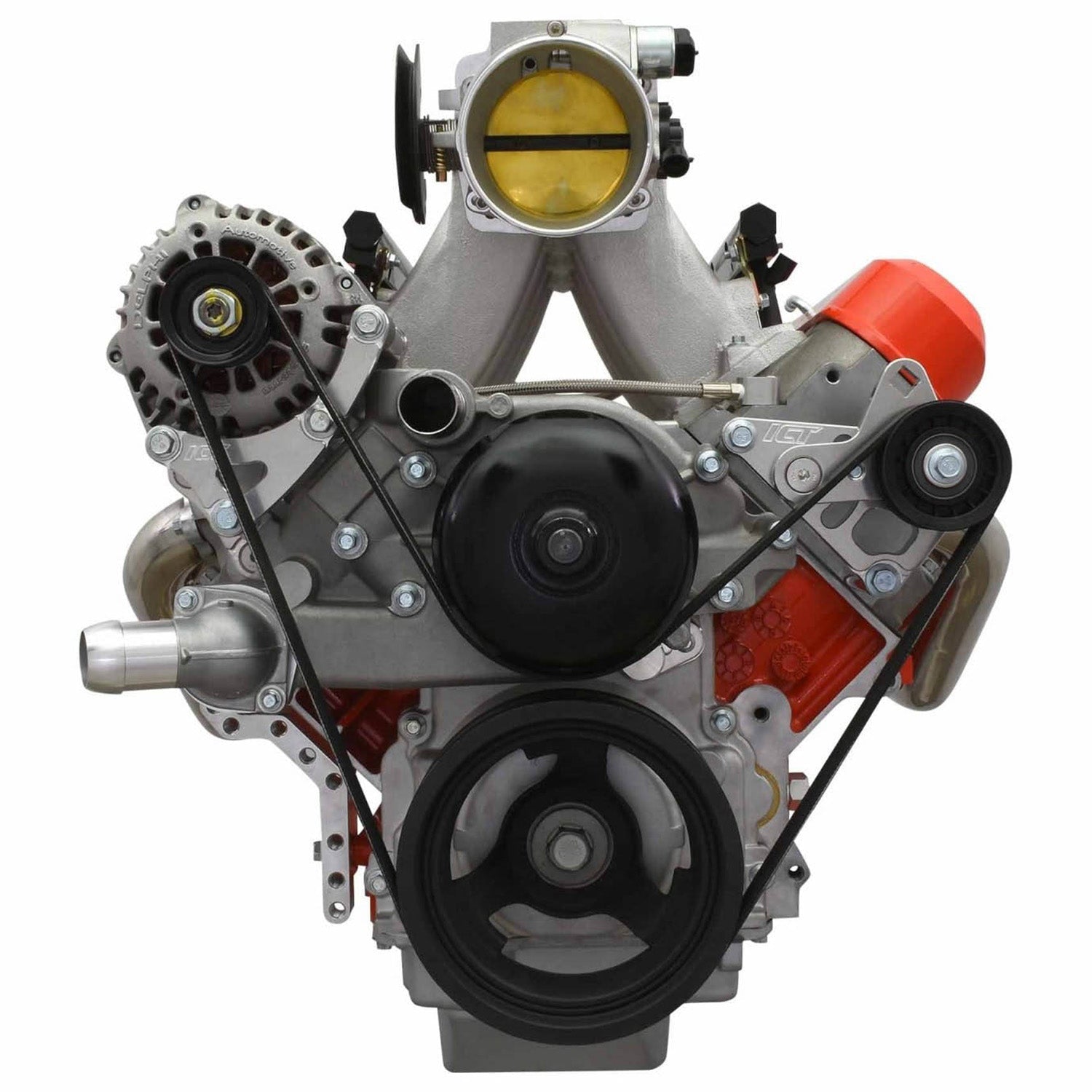 LS Truck - Alternator & Belt Tensioner Relocation Bracket Turbo LSX (uses LS1 WP) - ICT Billet 551573LS0WP-3