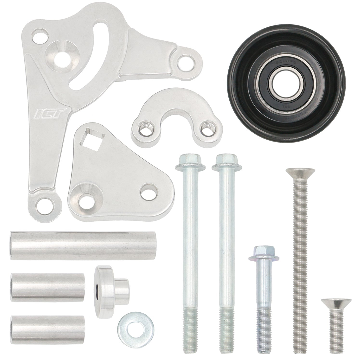 LS Truck Alternator Bracket Low Mount w/ Manual Tensioner - ICT Billet 551668T-3