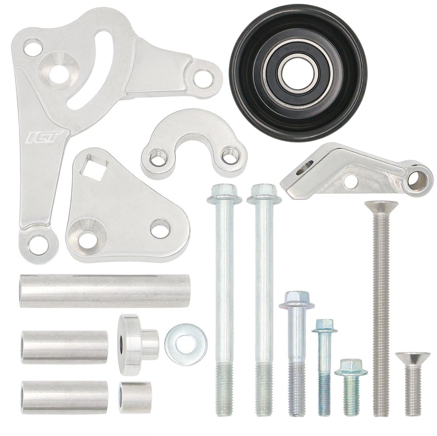 LS Truck Alternator Bracket Low Mount w/ Manual Tensioner - ICT Billet 551668T-3