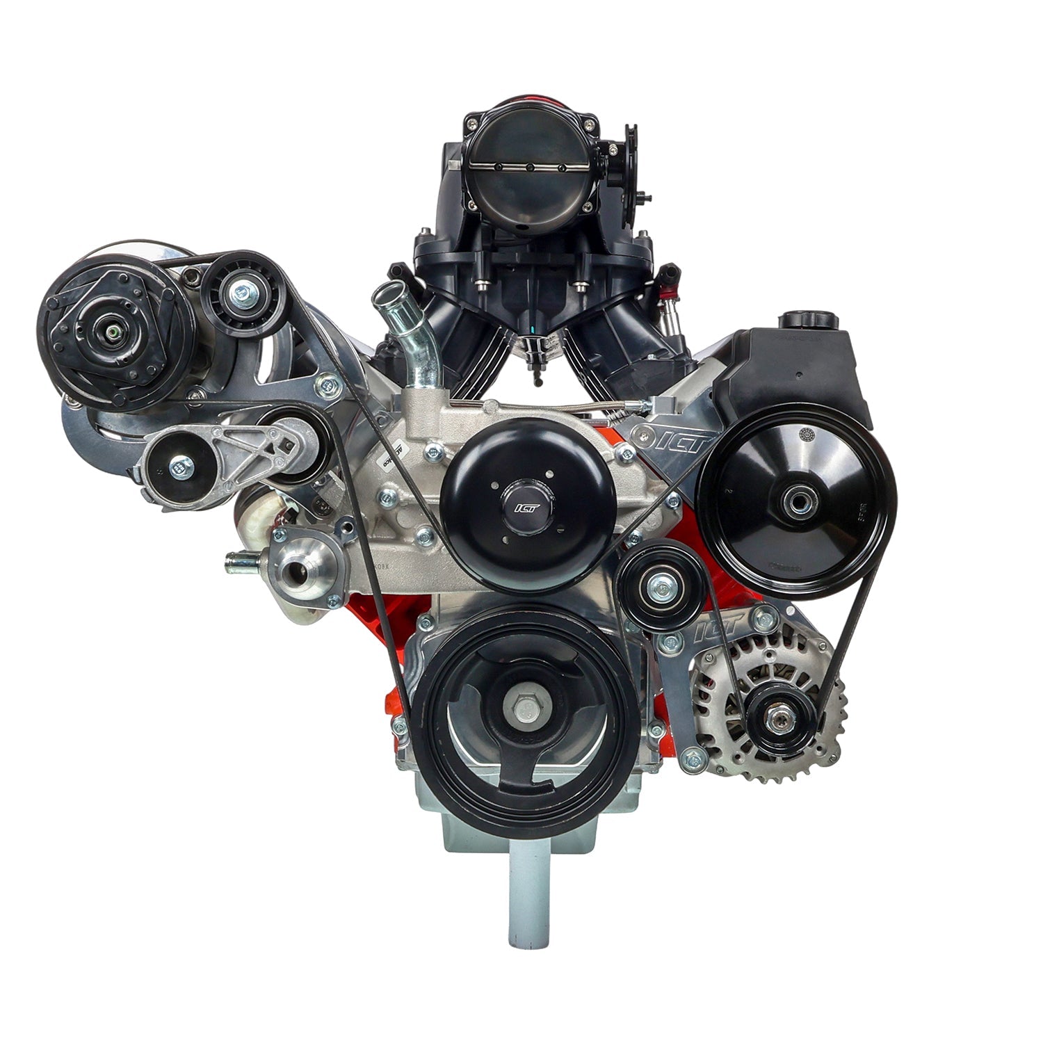 LS Truck - Billet Low Mount Alternator Bracket Kit w/ Pulley - ICT Billet 551668-3