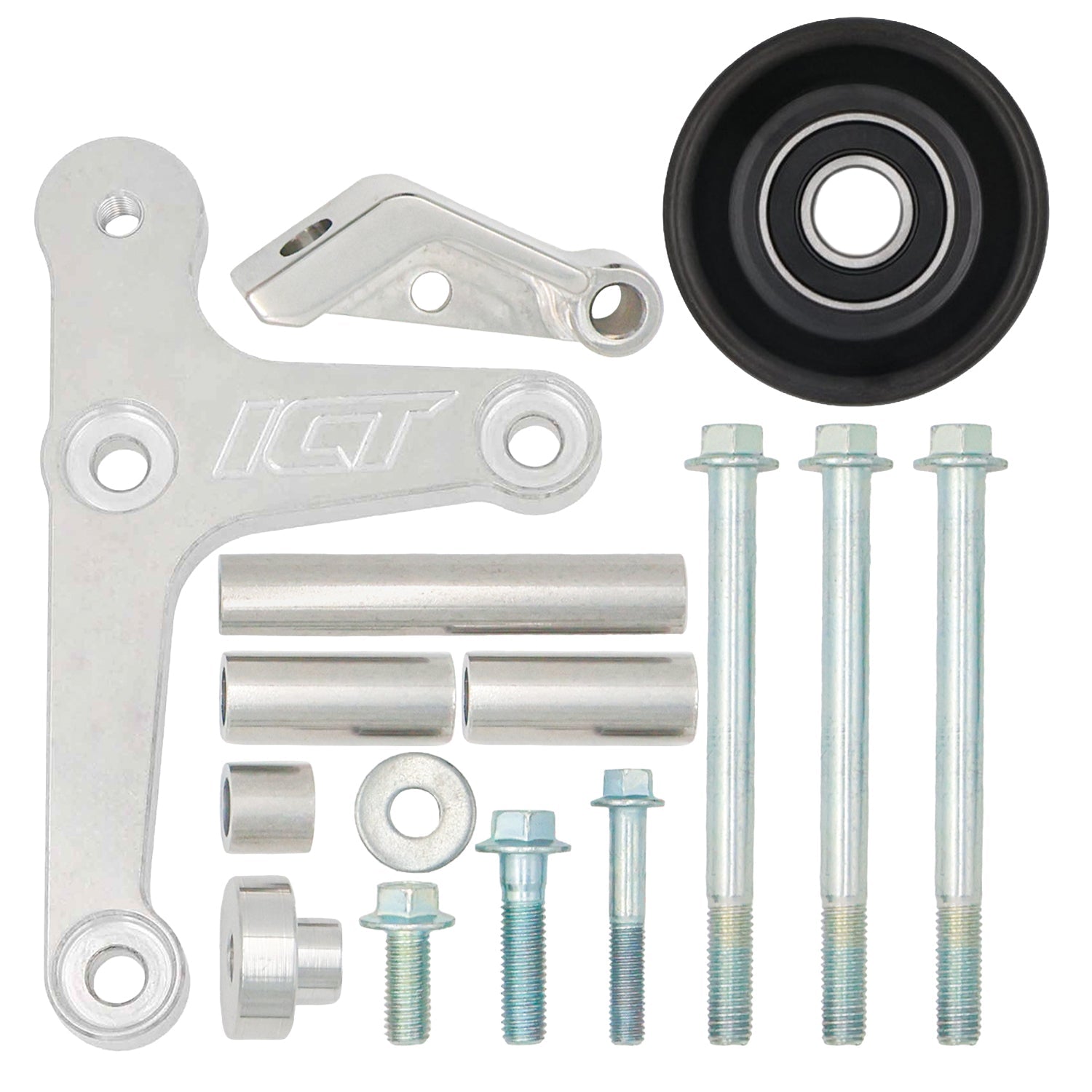 LS Truck - Billet Low Mount Alternator Bracket Kit w/ Pulley - ICT Billet 551668-3