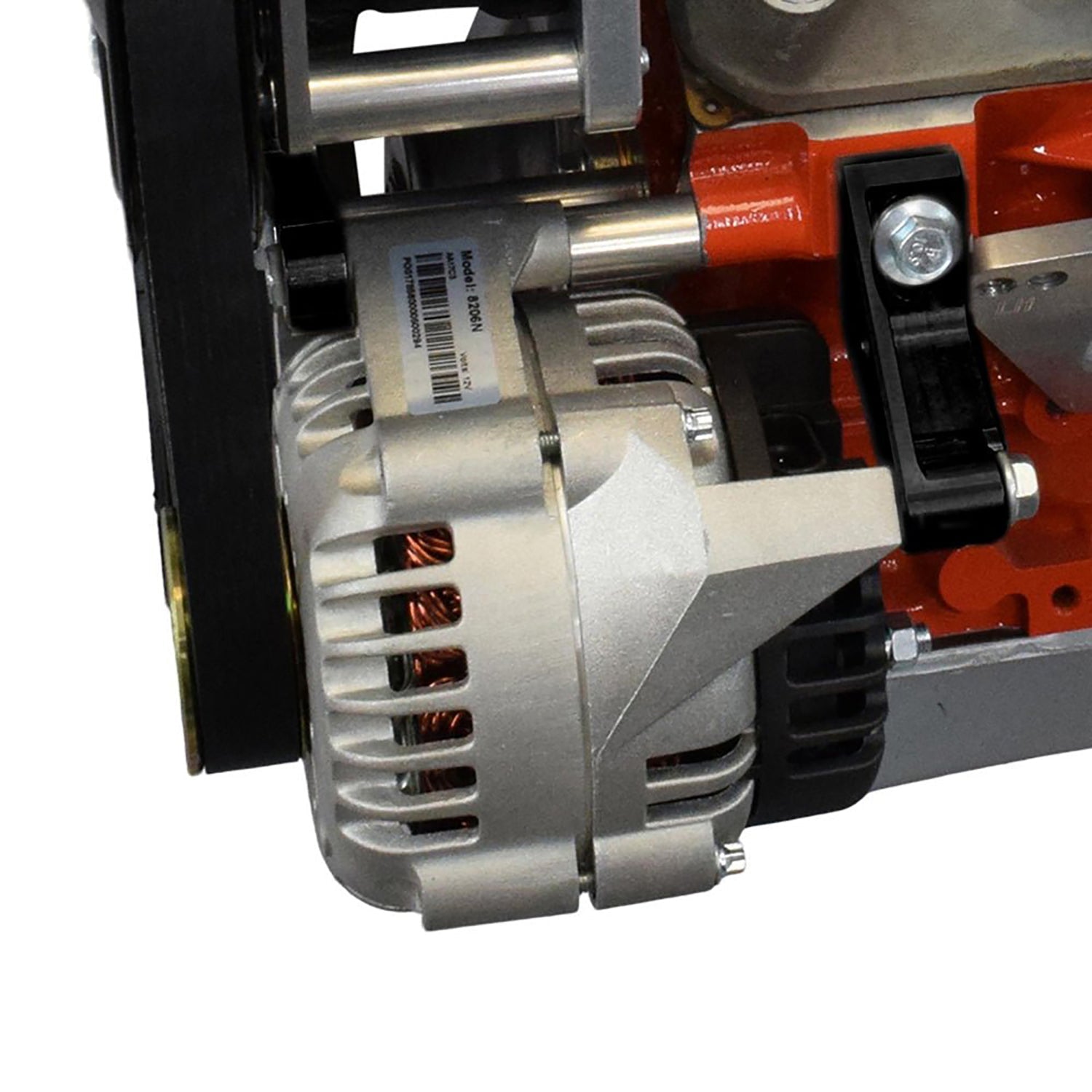 LS Truck - Black Cerakote Billet Low Mount Alternator Bracket Kit w/ Pulley - ICT Billet 551668-3B