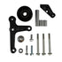LS Truck - Black Cerakote Billet Low Mount Alternator Bracket Kit w/ Pulley - ICT Billet 551668-3B
